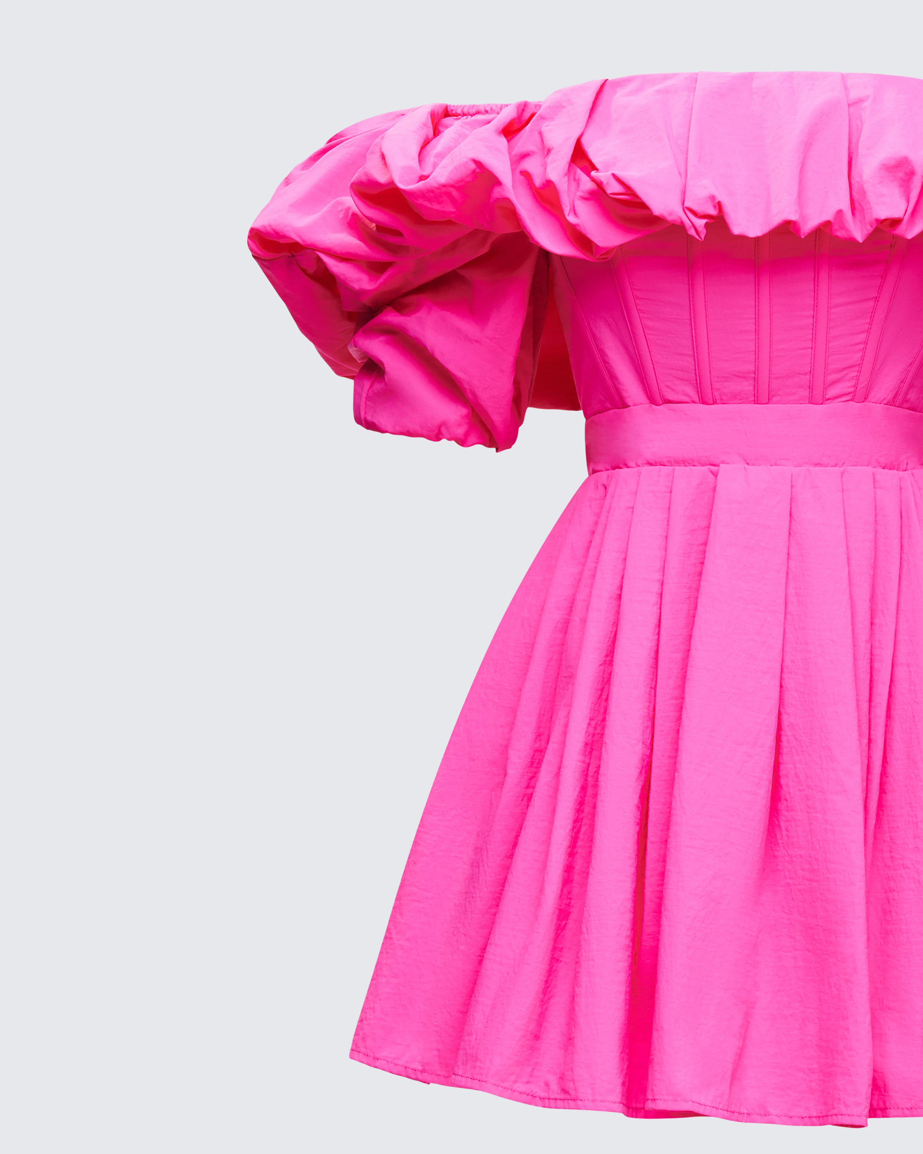 Rose Pink Corset Off Shoulder Mini Dress - Image 6