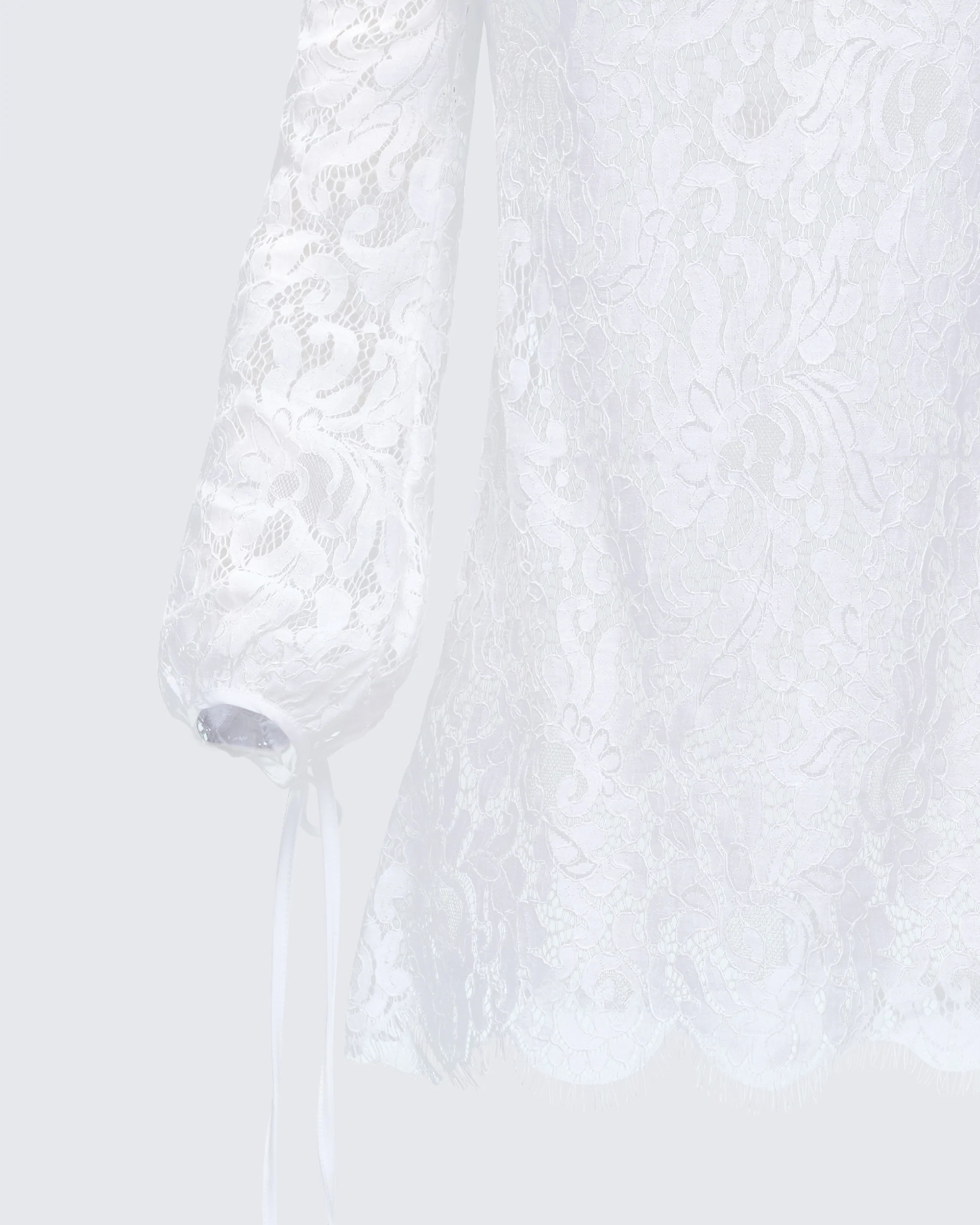 Rosetta Cream Lace Scalloped Mini Dress - Image 6
