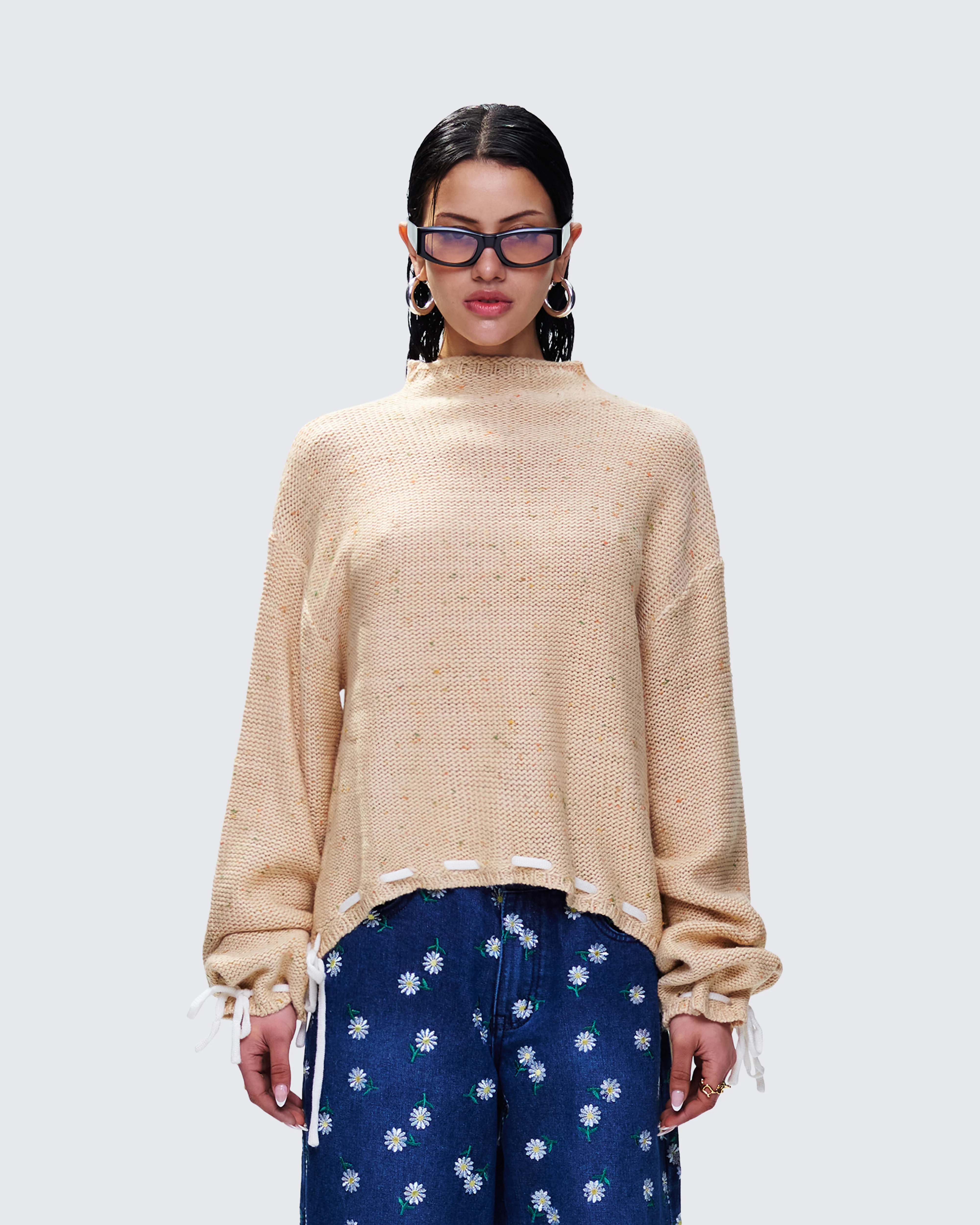 Roxane Muilti Coloured Hem Detailed Knit Jumper - Image 2