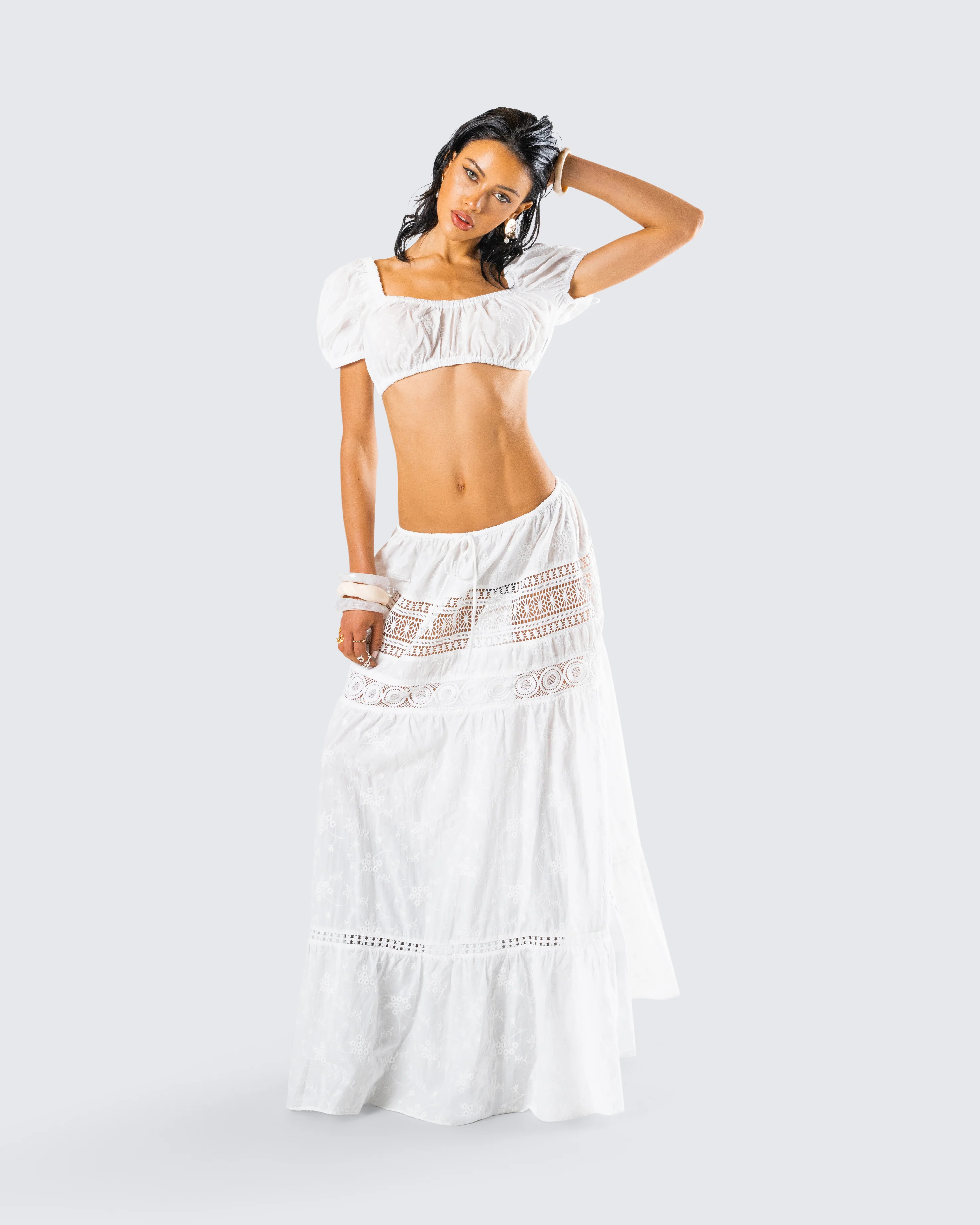 Rue White Floral Set - Image 8