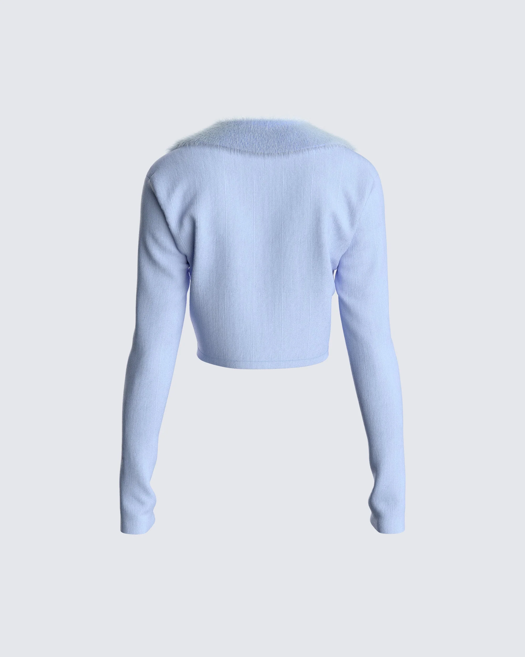 Ruth Jersey Fur Trim Cardigan Top - Image 3