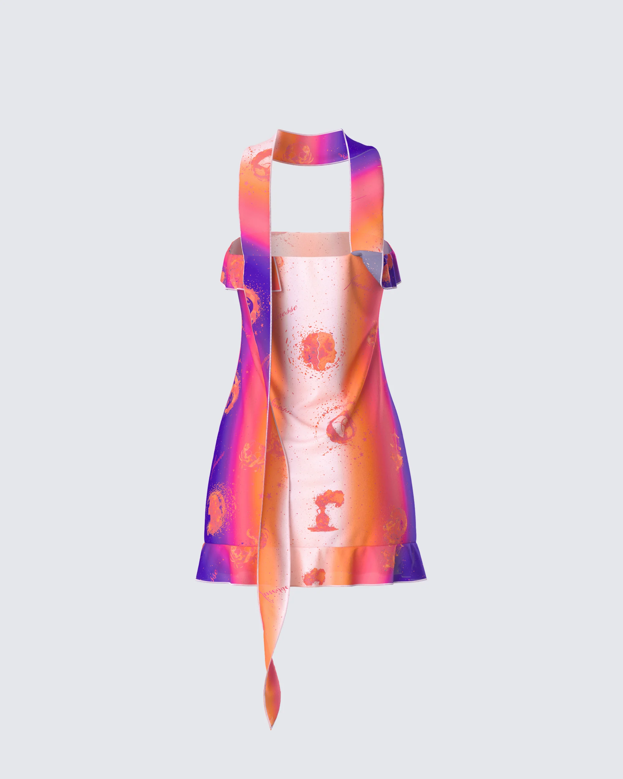 Ryann Multi Celestial Print Mini Dress - Image 3
