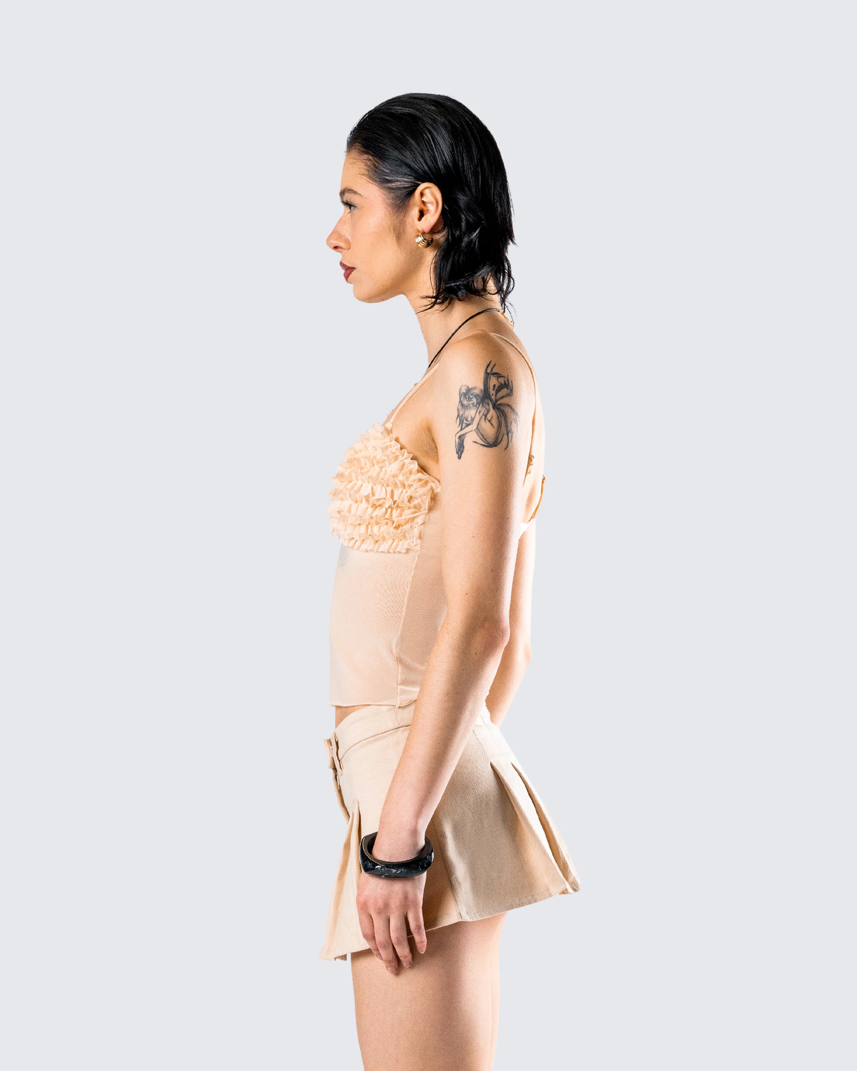 Ryla Ivory Ruffle Cami Top - Image 6