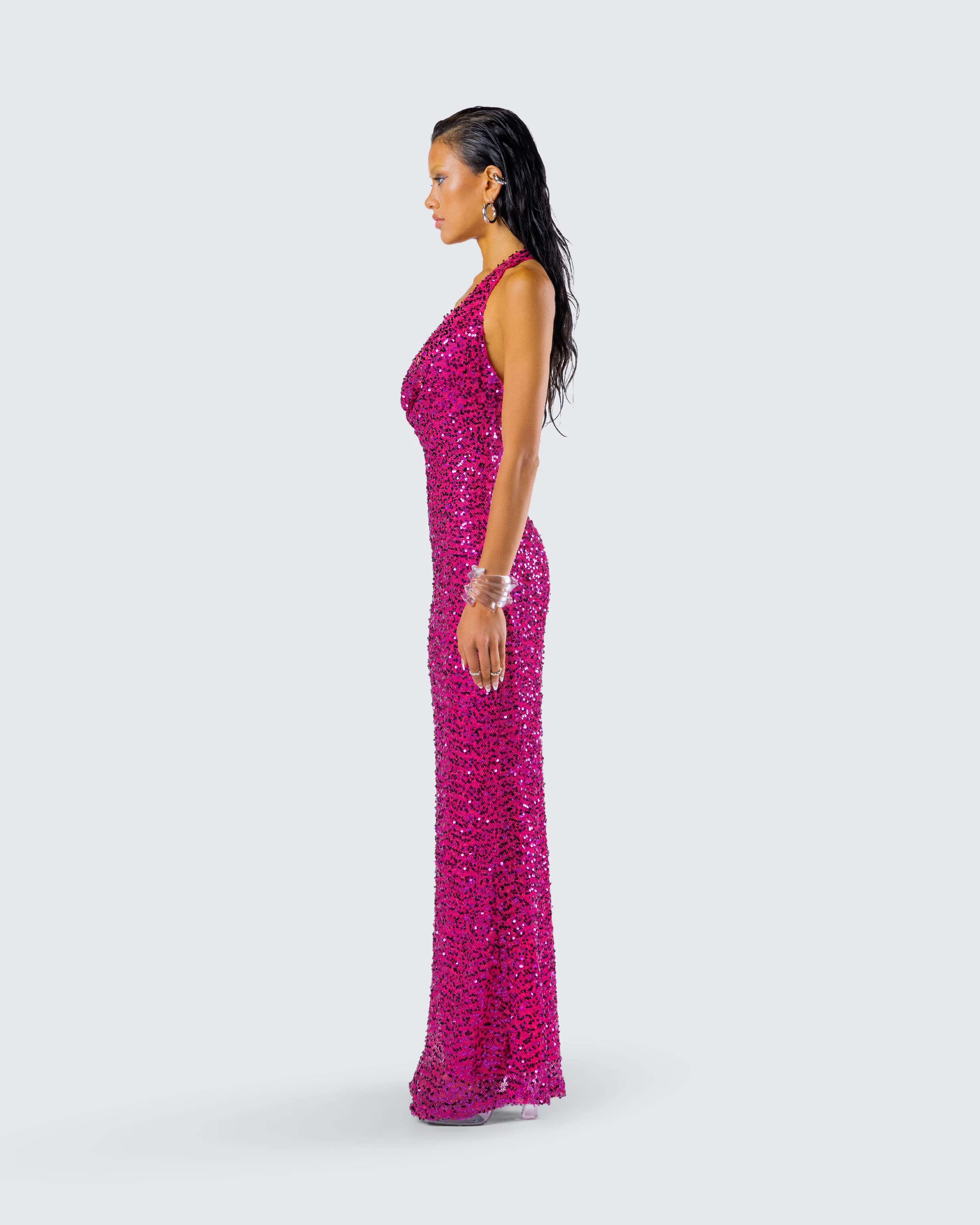 Sabine Purple Sequin Maxi Dress - Image 6