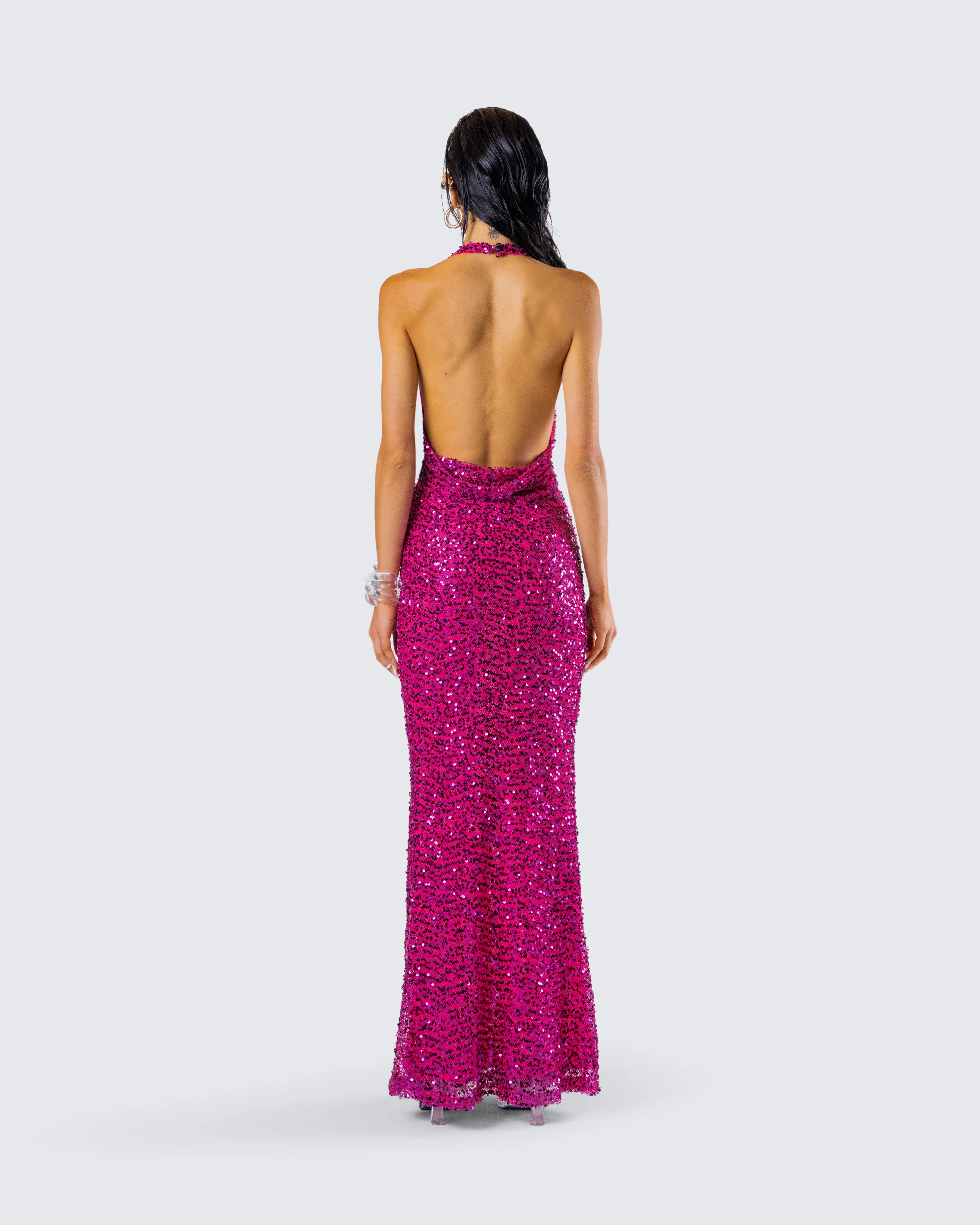 Sabine Purple Sequin Maxi Dress - Image 7