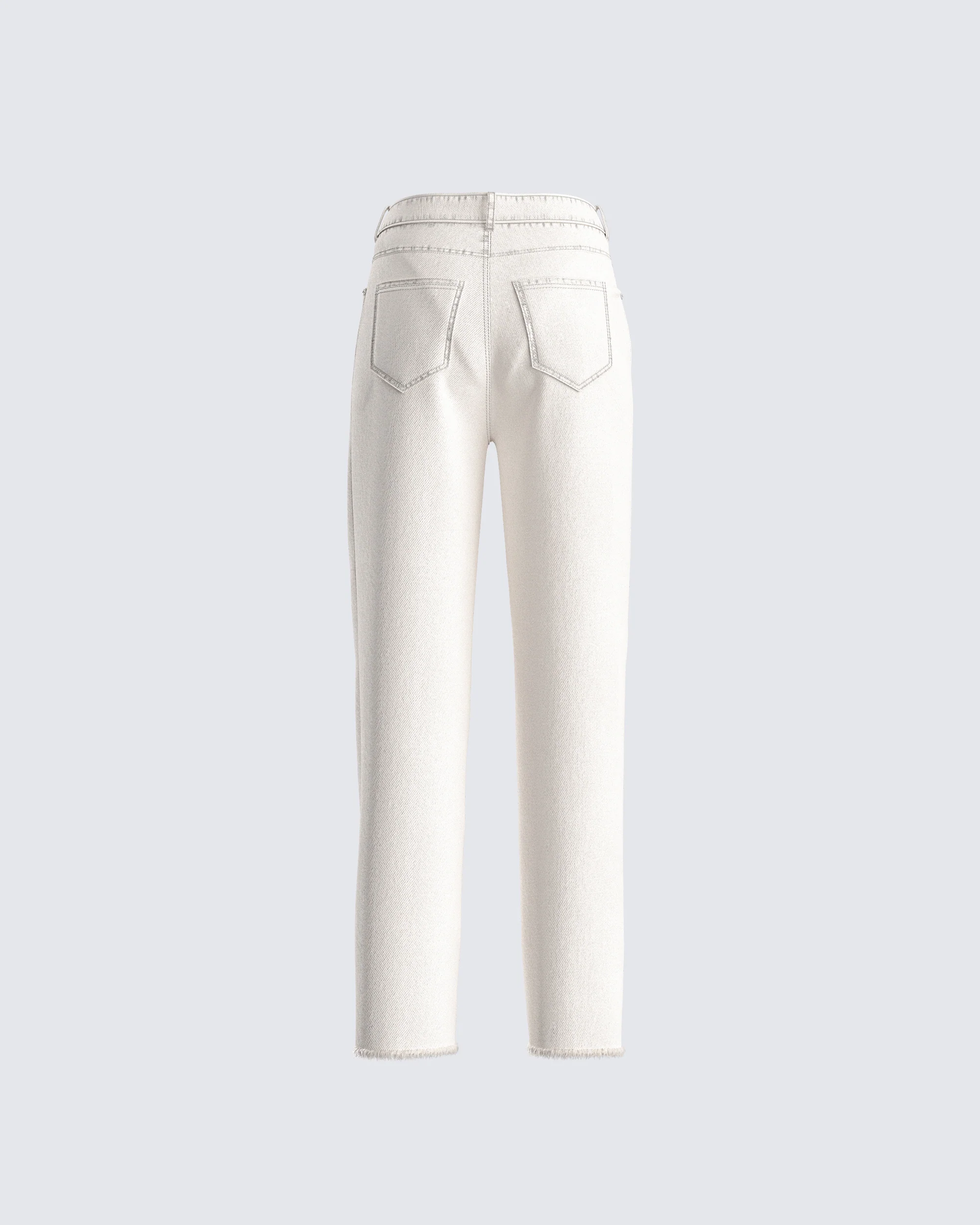 Saga White Frayed Denim Jean - Image 3
