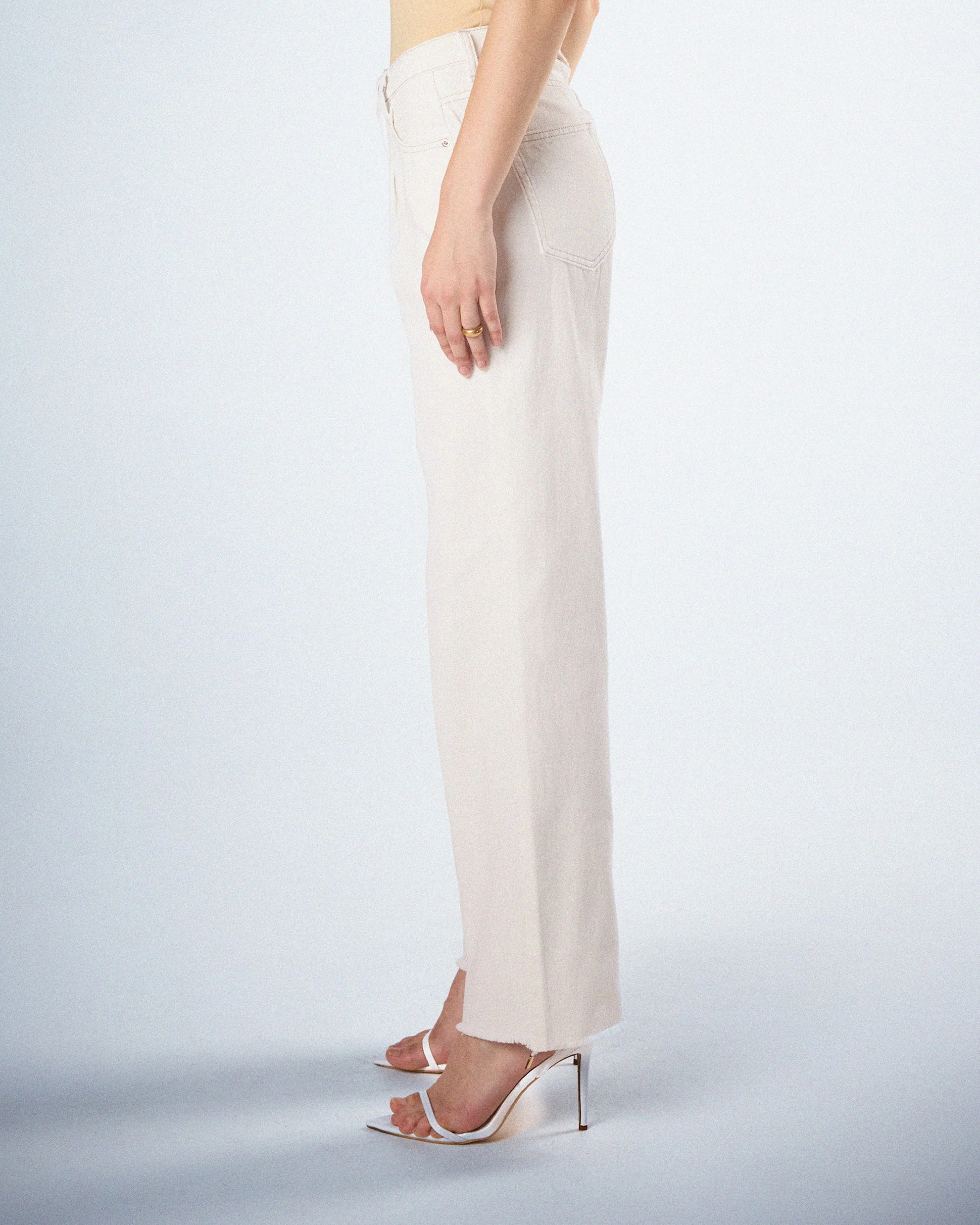 Saga White Frayed Denim Jean - Image 6