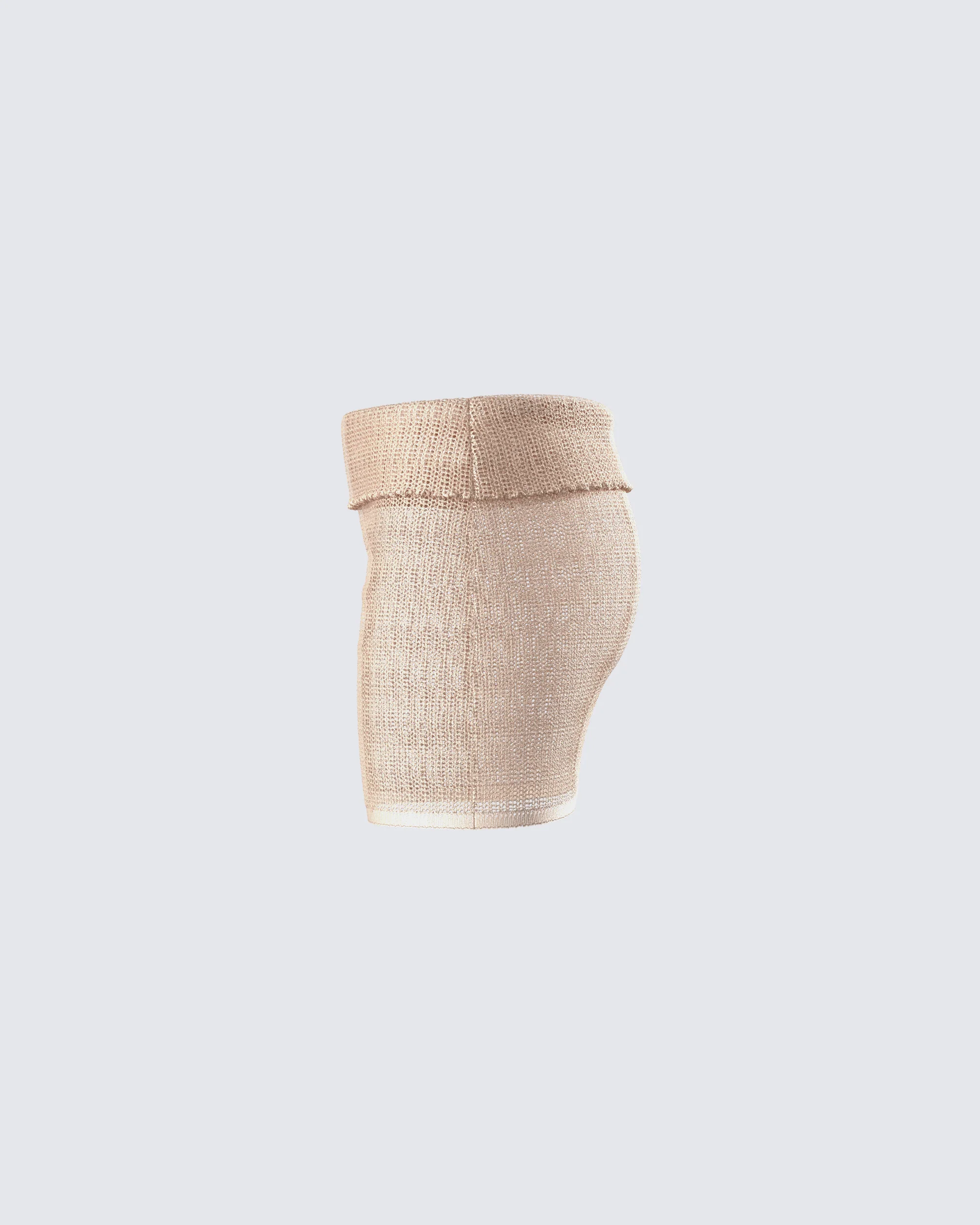 Sakura Gold Knit Micro Mini Skirt - Image 2