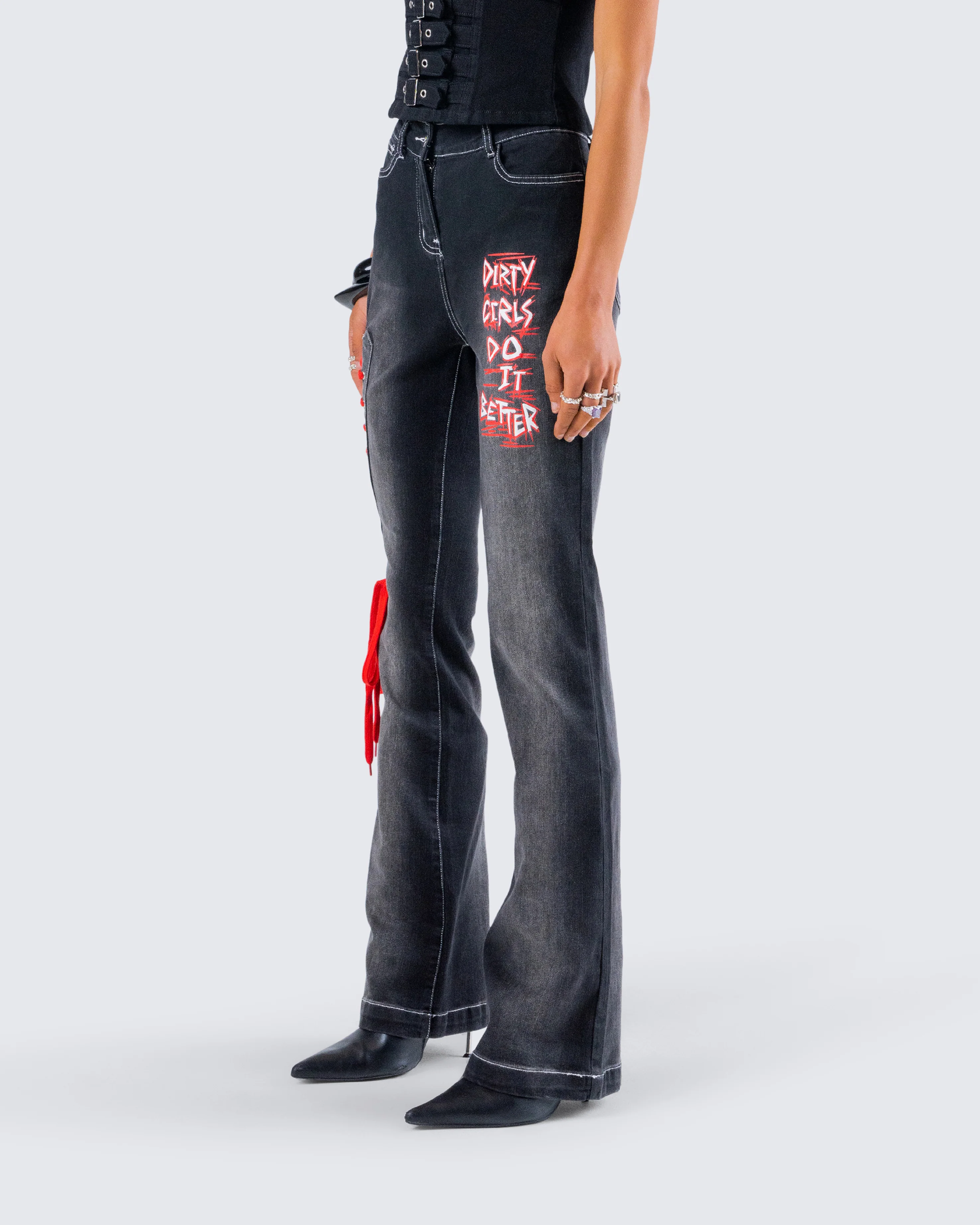 Salem Black Low Rise Denim Pant - Image 5