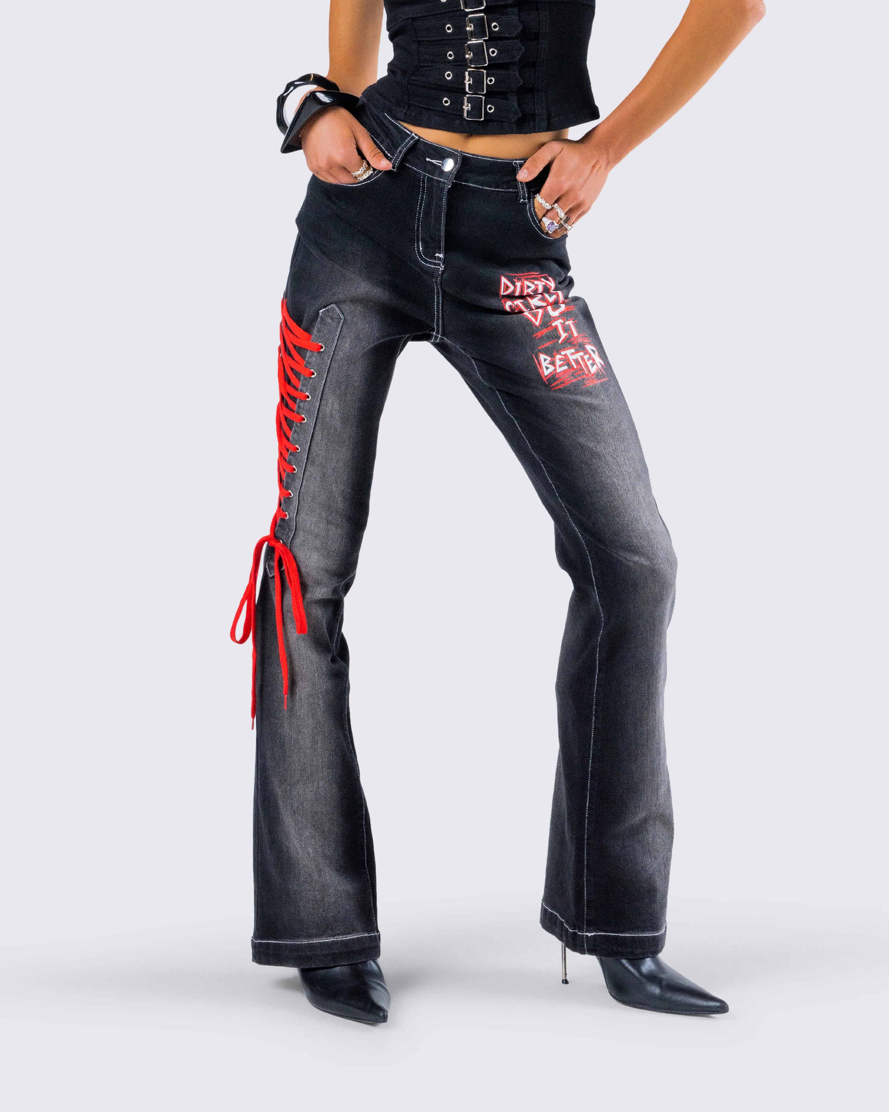 Salem Black Low Rise Denim Pant - Image 8