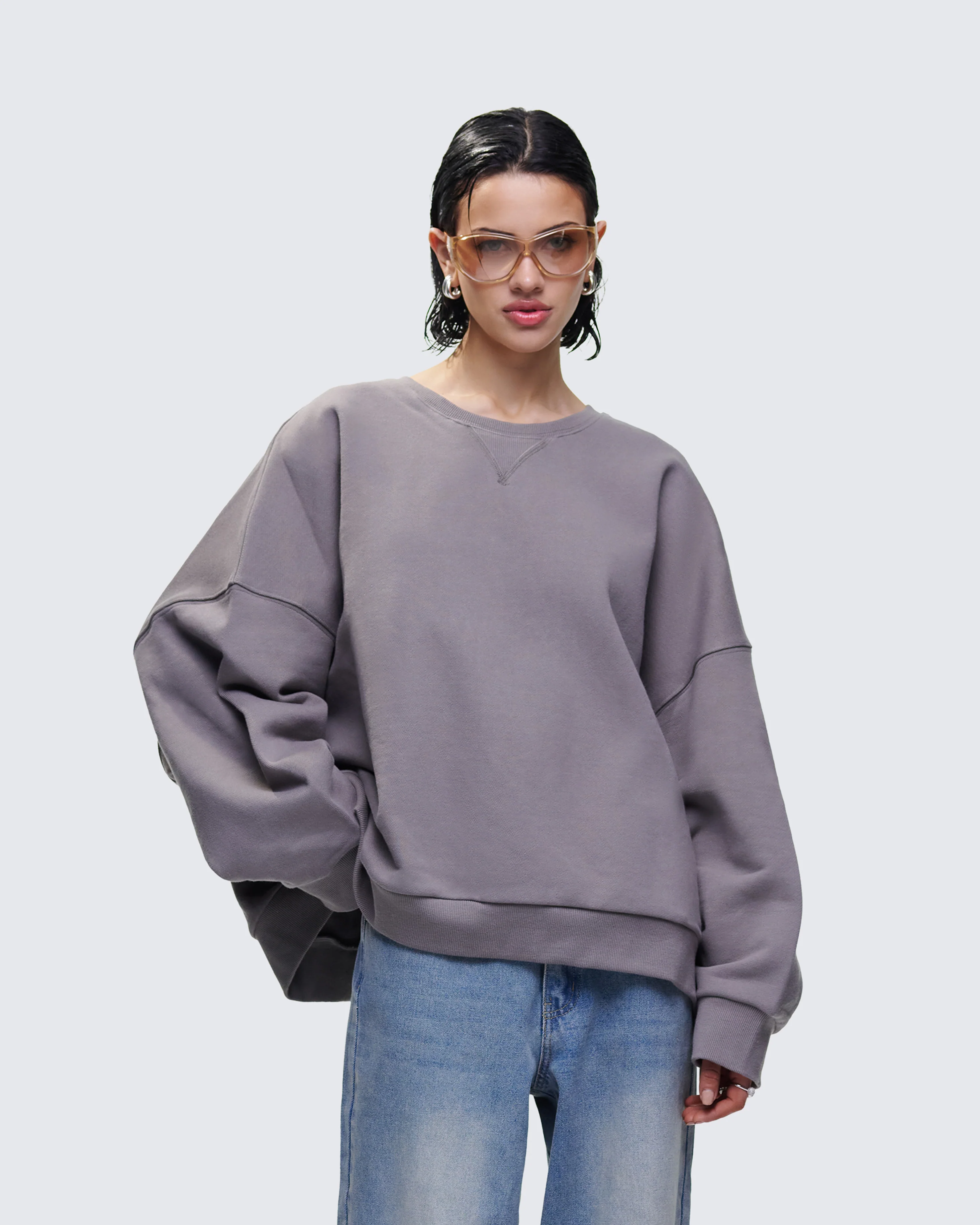 Salima Grey Oversized Sweater - Image 5