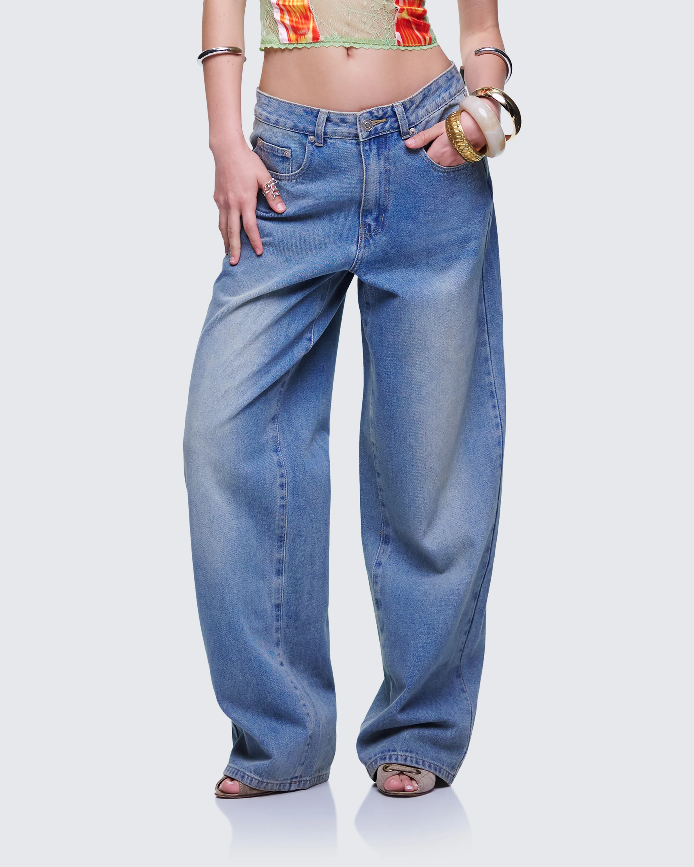 Samia Blue Denim Wide Leg Jeans - Image 3
