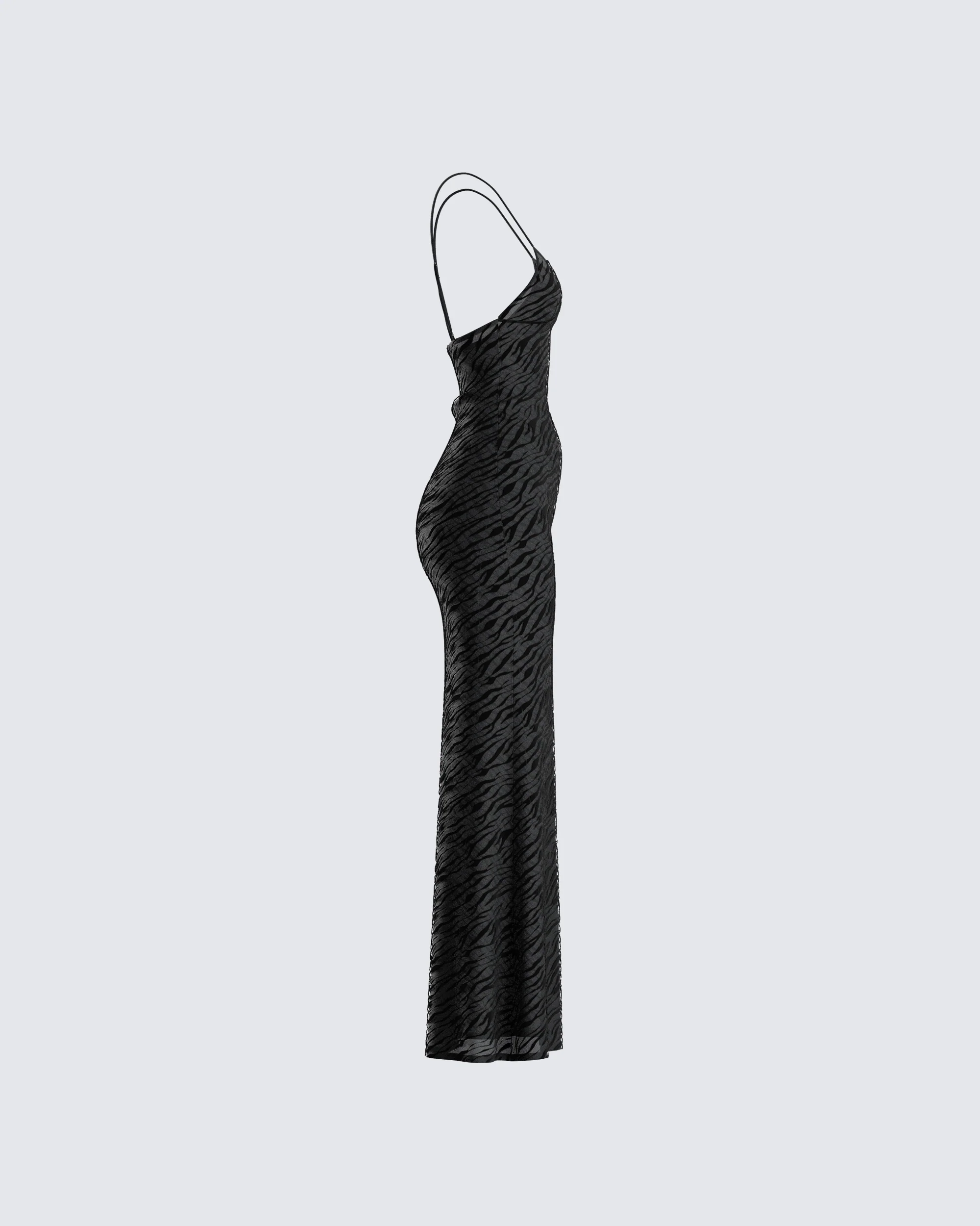 Santana Black Mesh Maxi Dress - Image 2