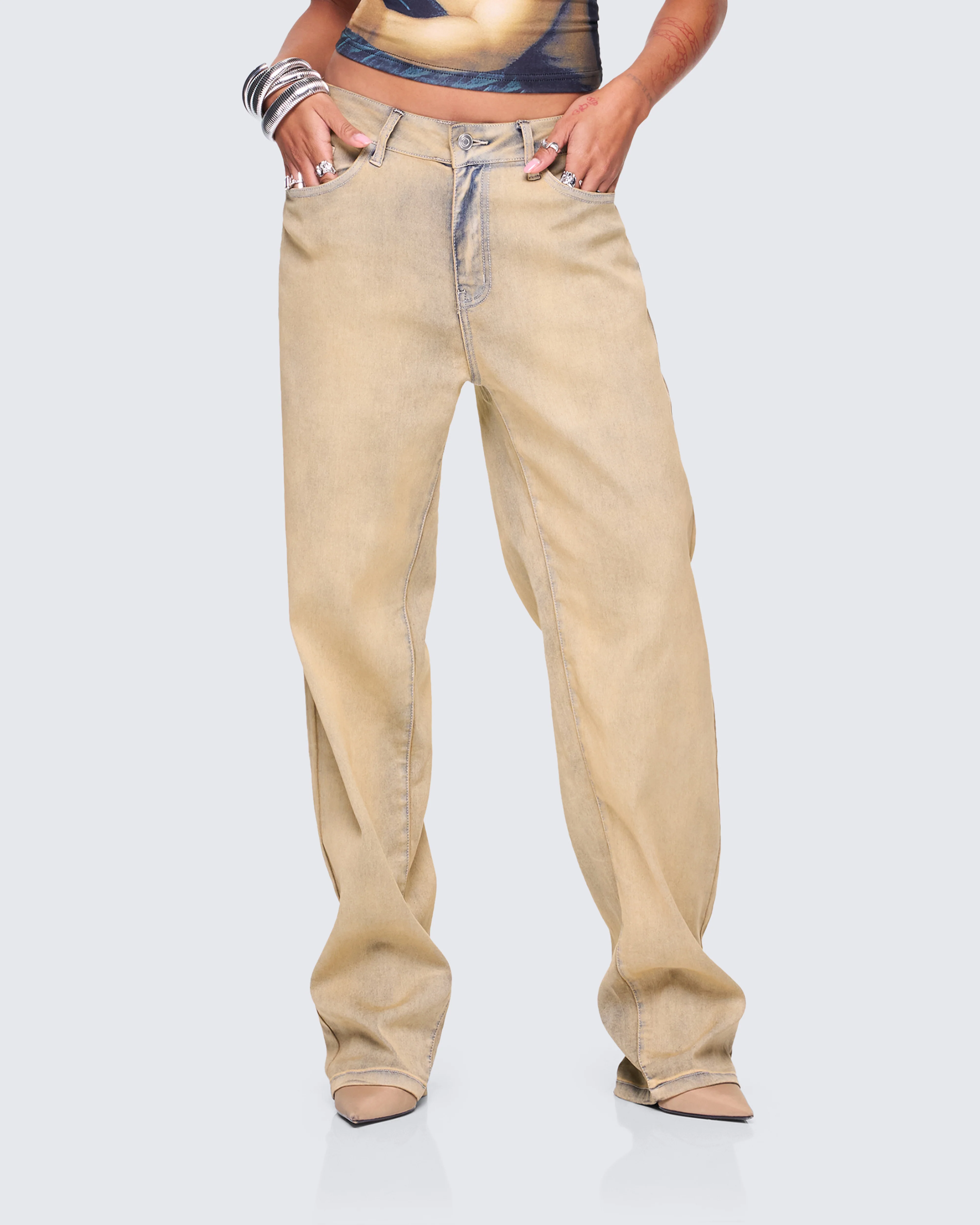 Sanvi Yellow Wash Stretch Jeans - Image 5
