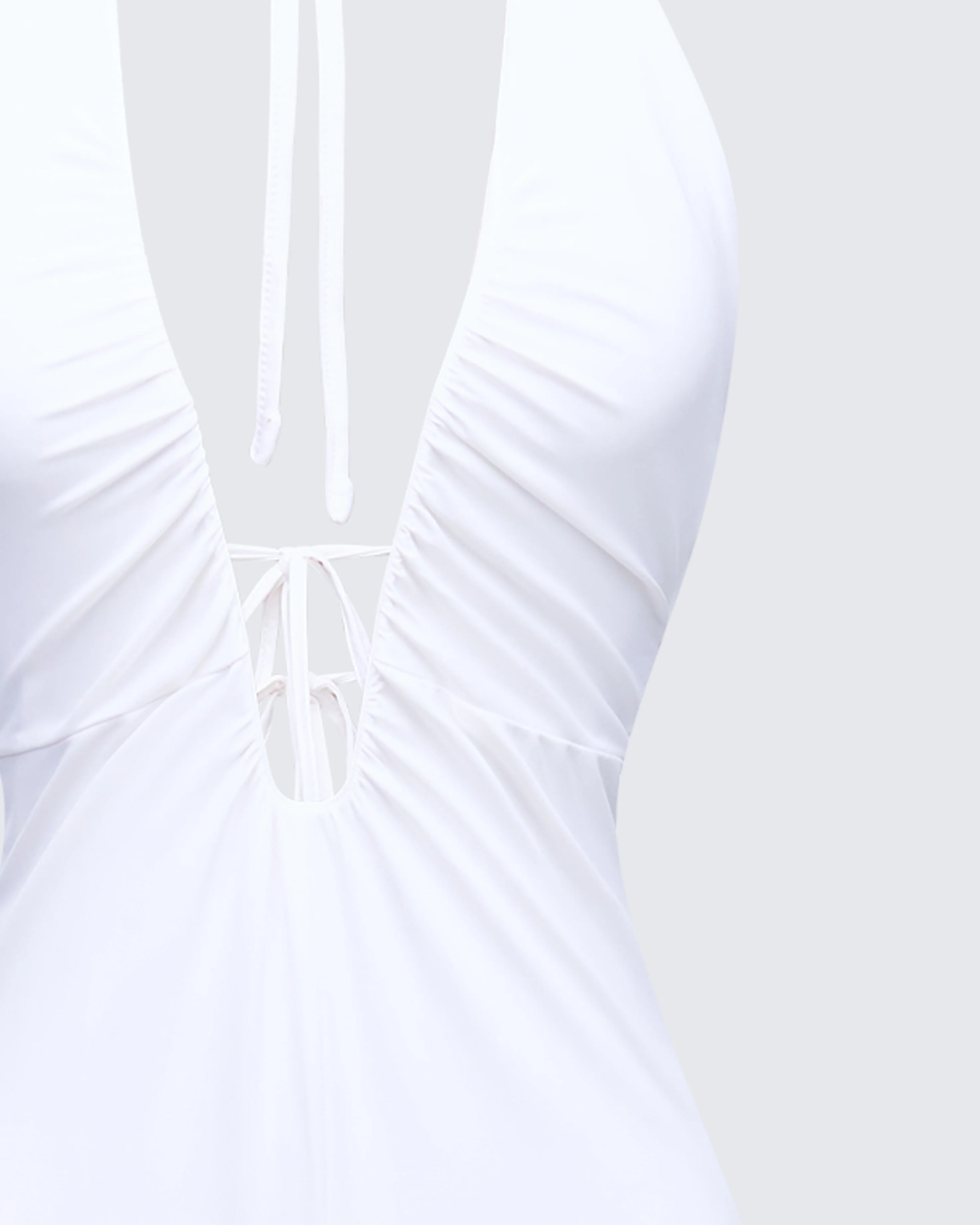 Saoirse White Plunge Neck Jumpsuit - Image 6