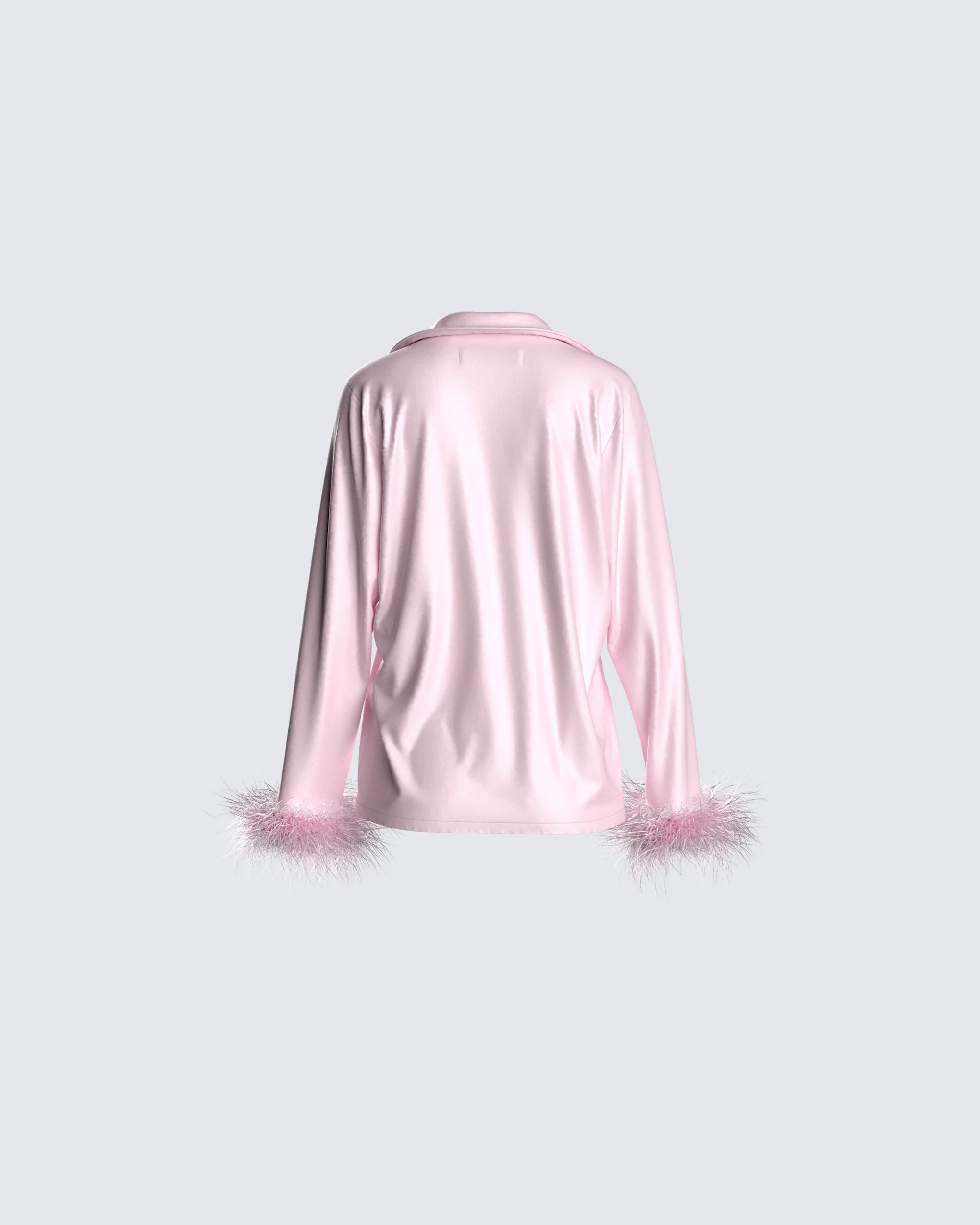 Sarah Pink Feather Trim Top - Image 3