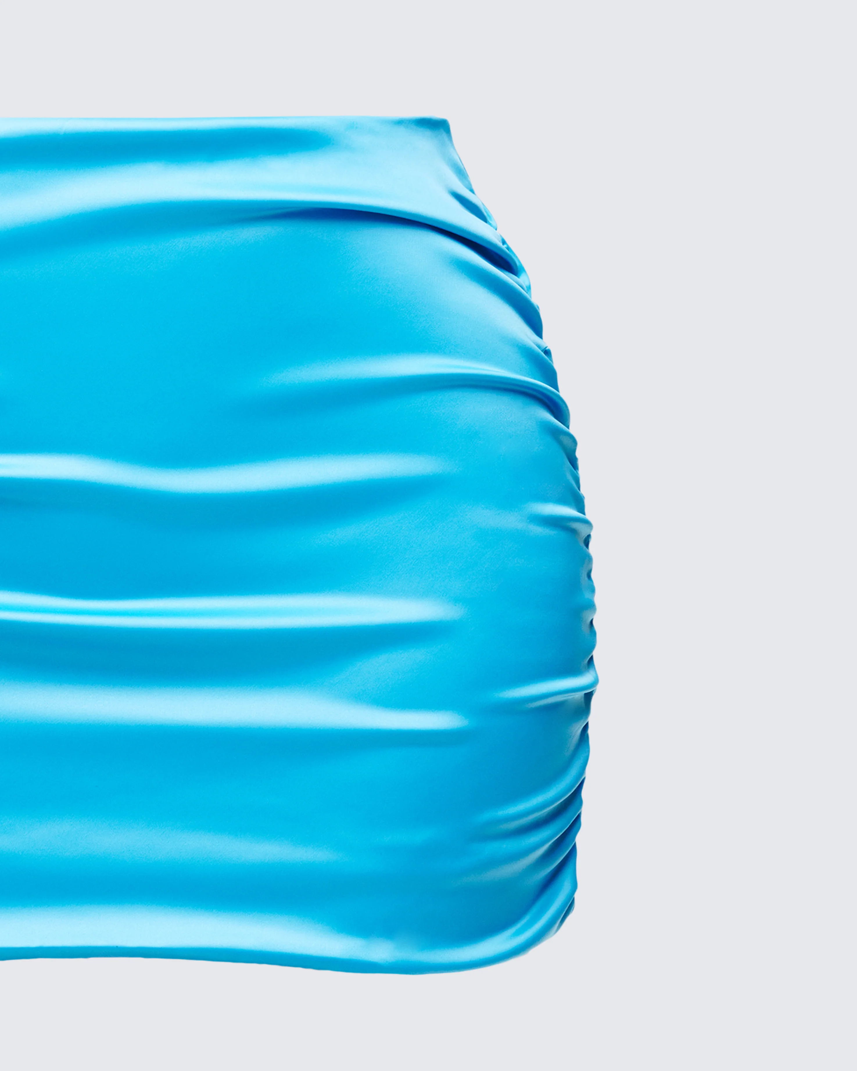 Saranna Blue Satin Micro Mini Skirt - Image 6