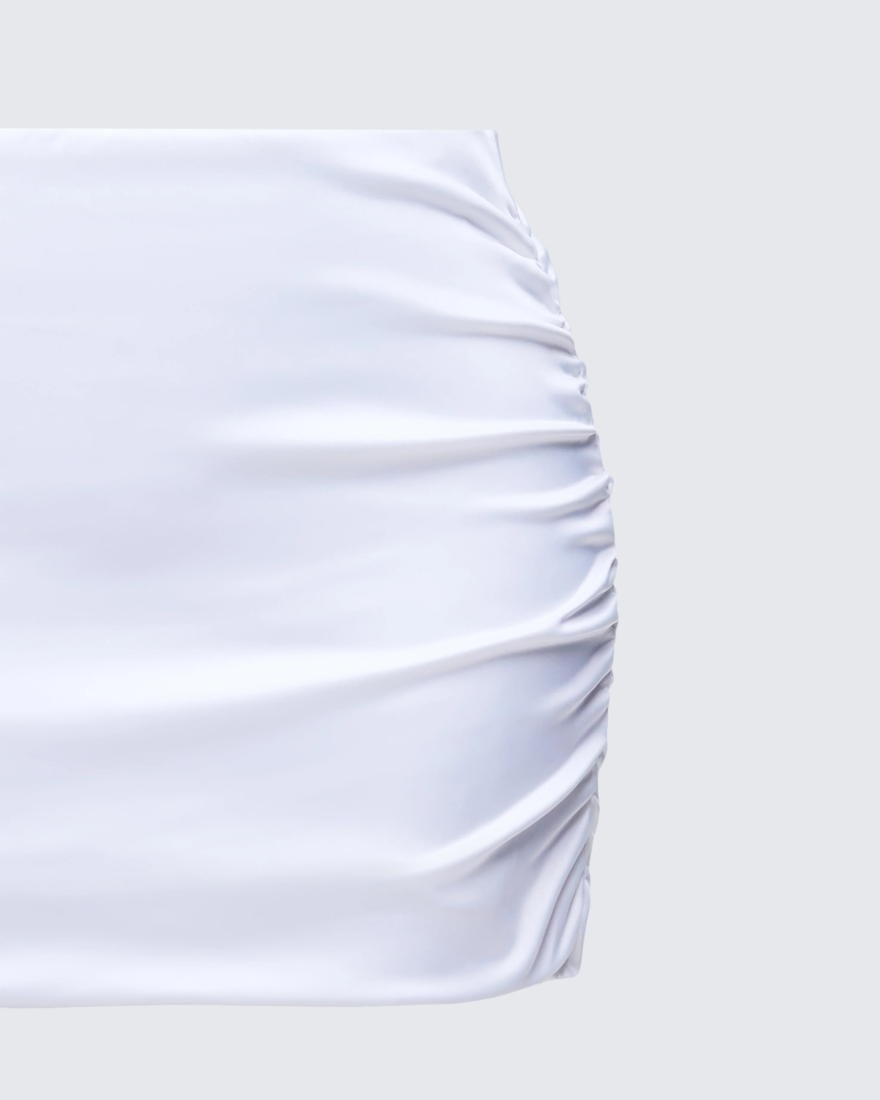 Saranna White Satin Micro Mini Skirt - Image 6