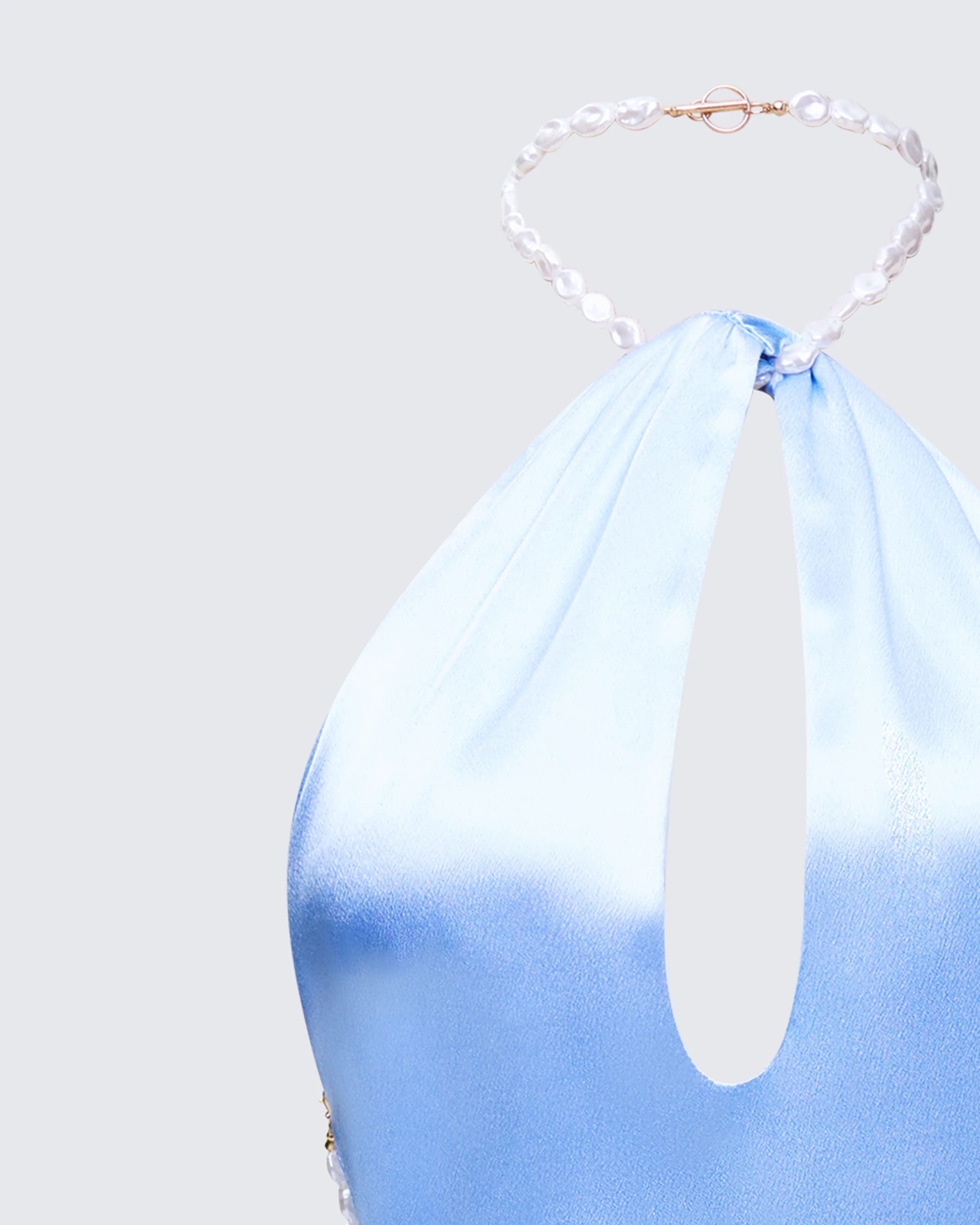 Savannah Blue Feather Mini Dress - Image 6