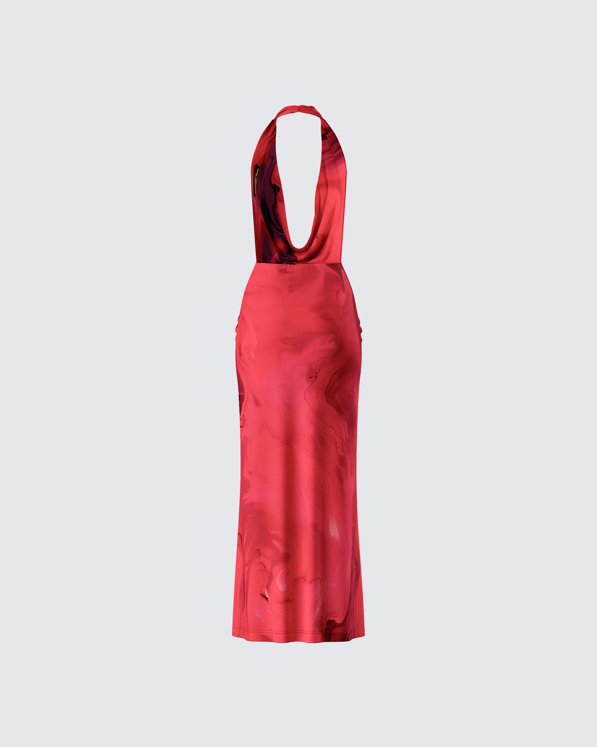 Sayla Red Abstract Print Maxi Dress - Image 3