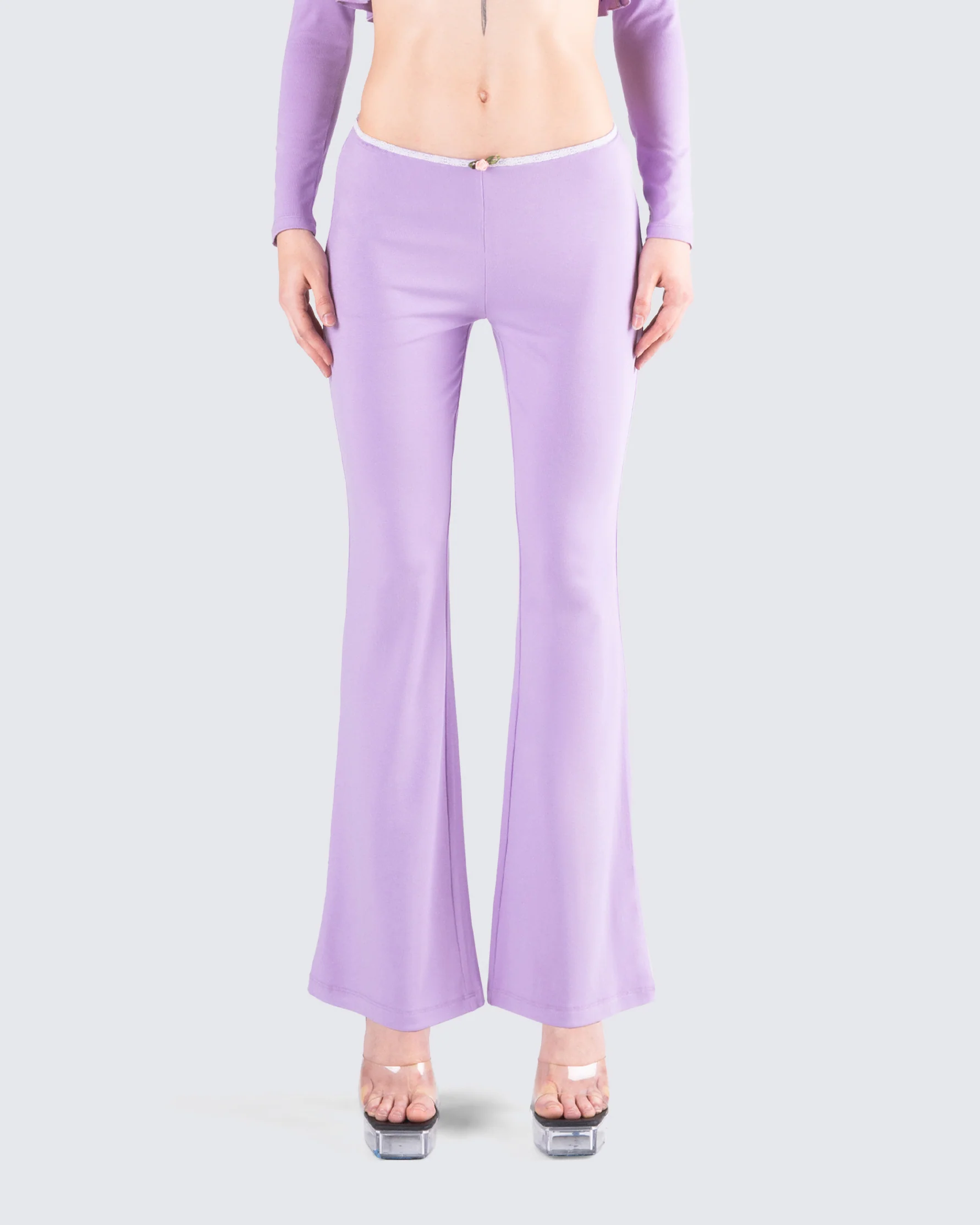 Scout Purple Rib Flared Pants - Image 4
