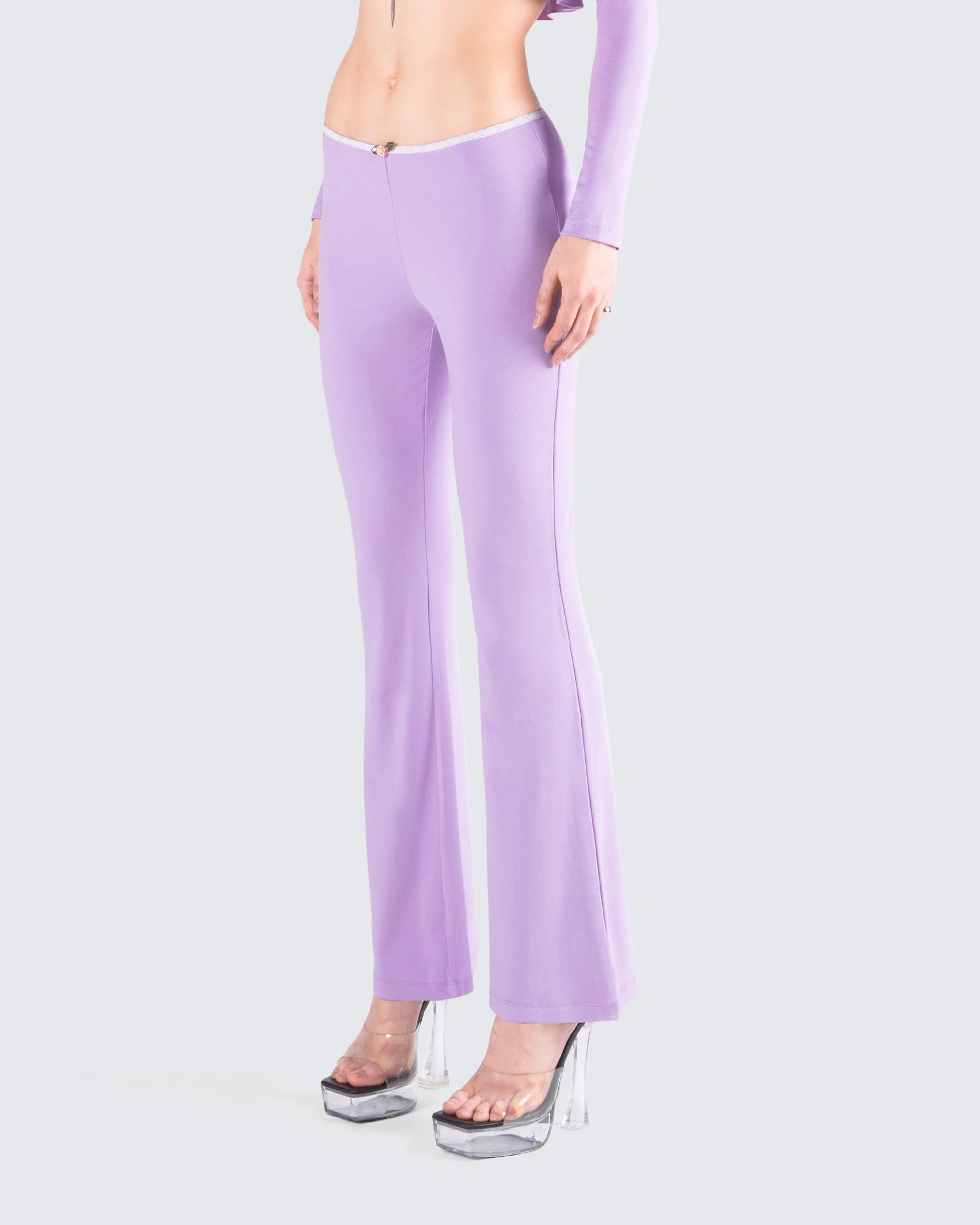 Scout Purple Rib Flared Pants - Image 5