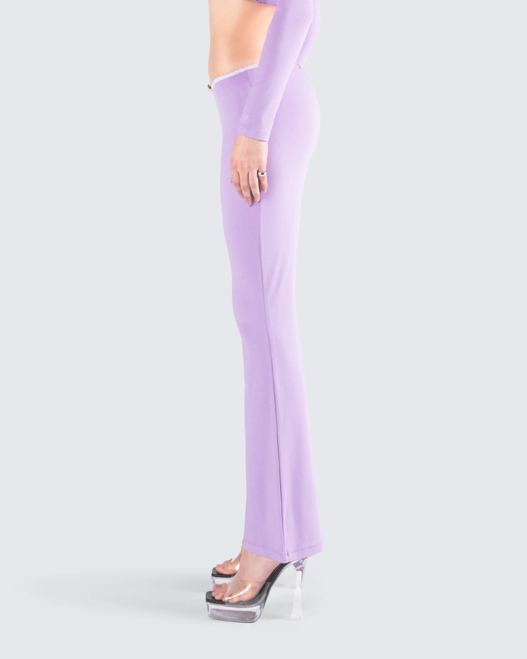 Scout Purple Rib Flared Pants - Image 6