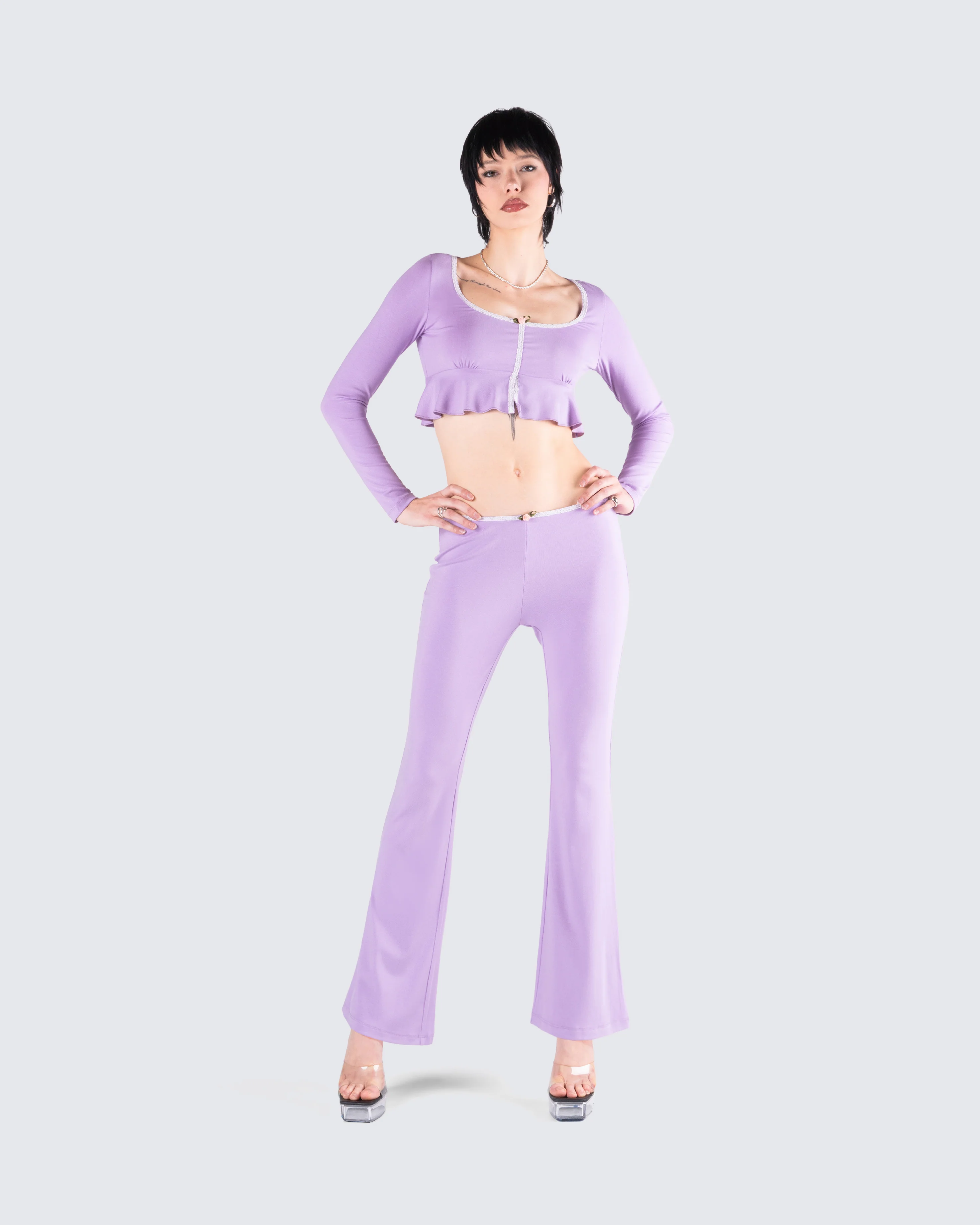 Scout Purple Rib Flyaway Top - Image 9