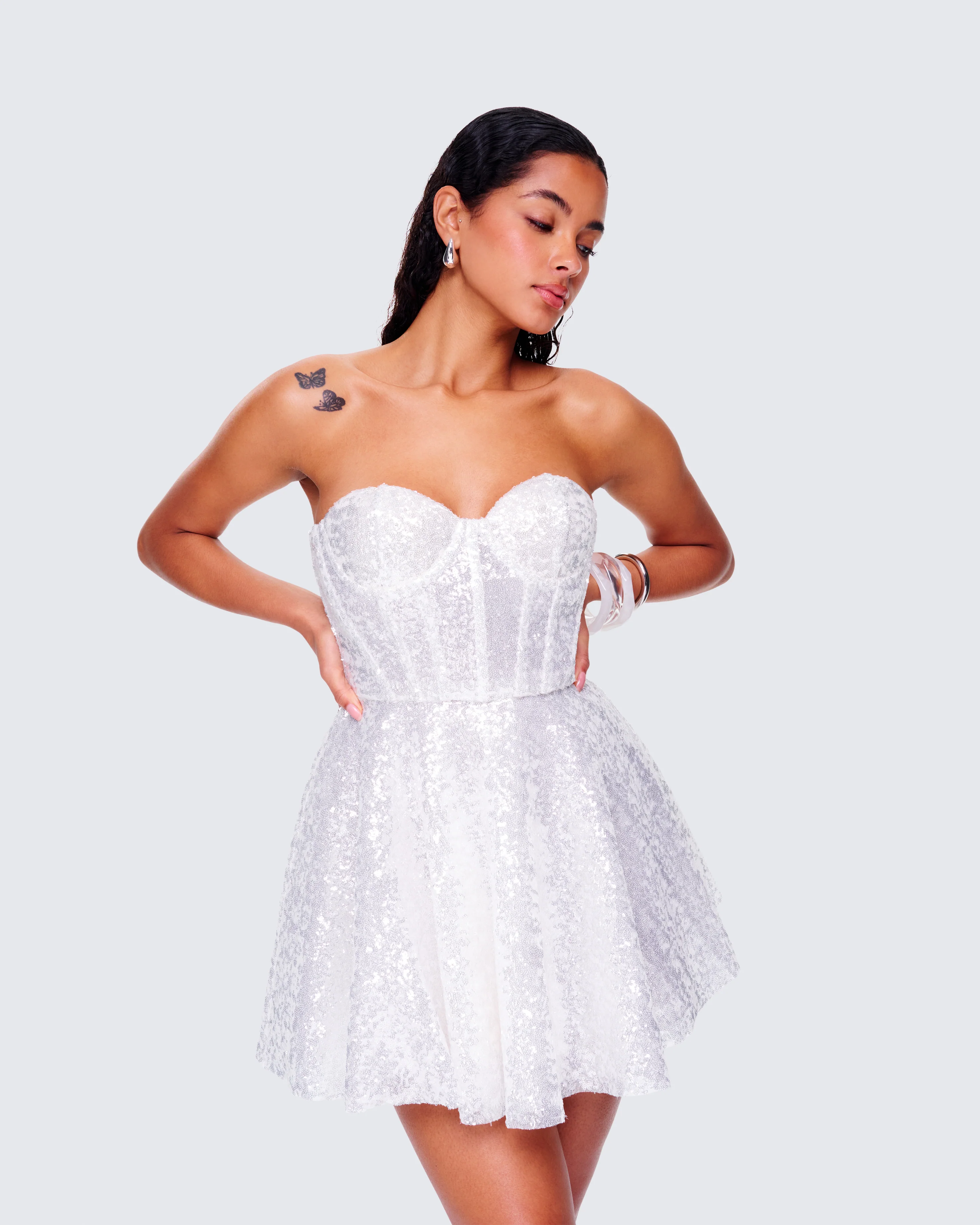 Sejal Silver Corset Mini Dress - Image 8