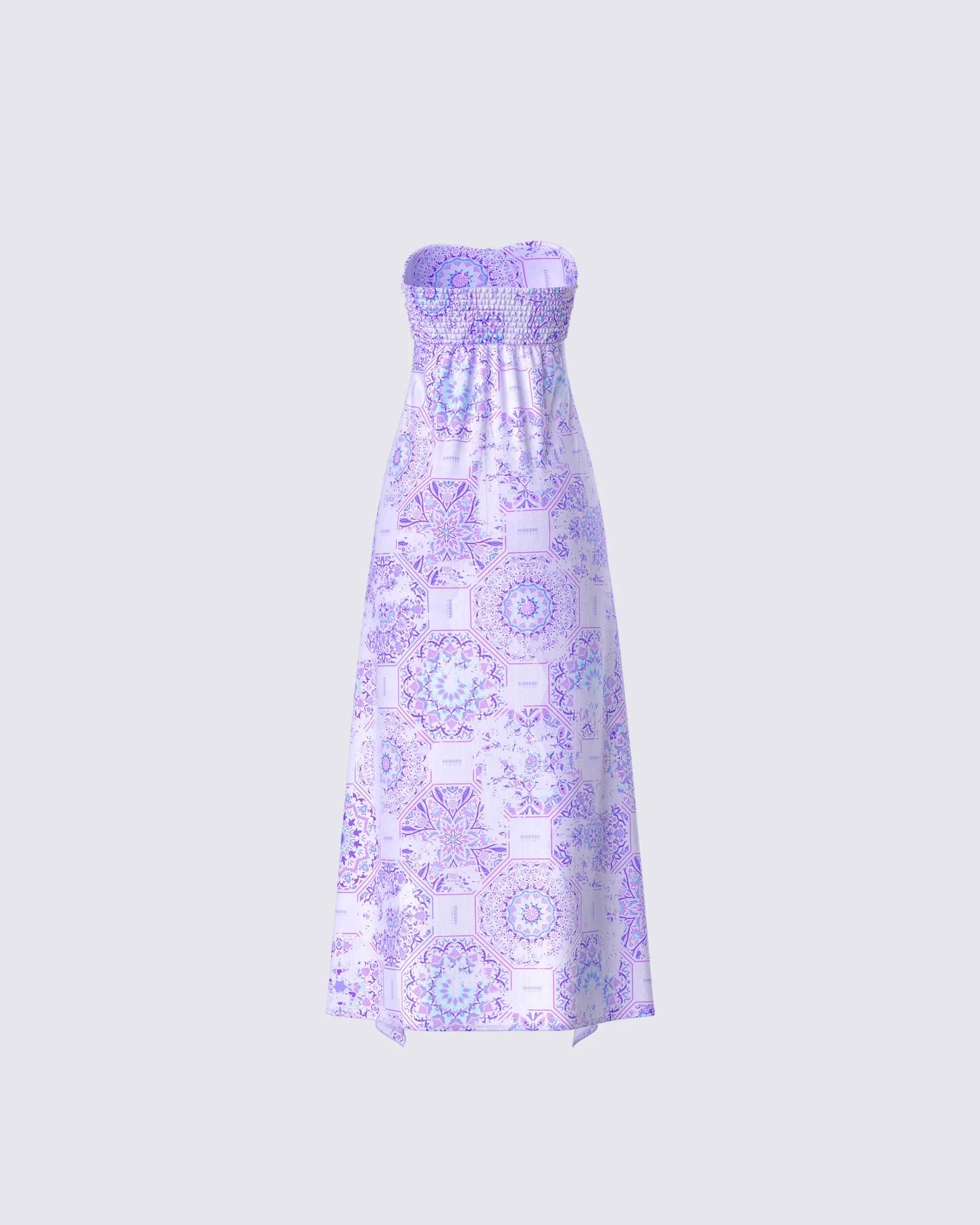 Sela Lavender Printed Midi Top - Image 3