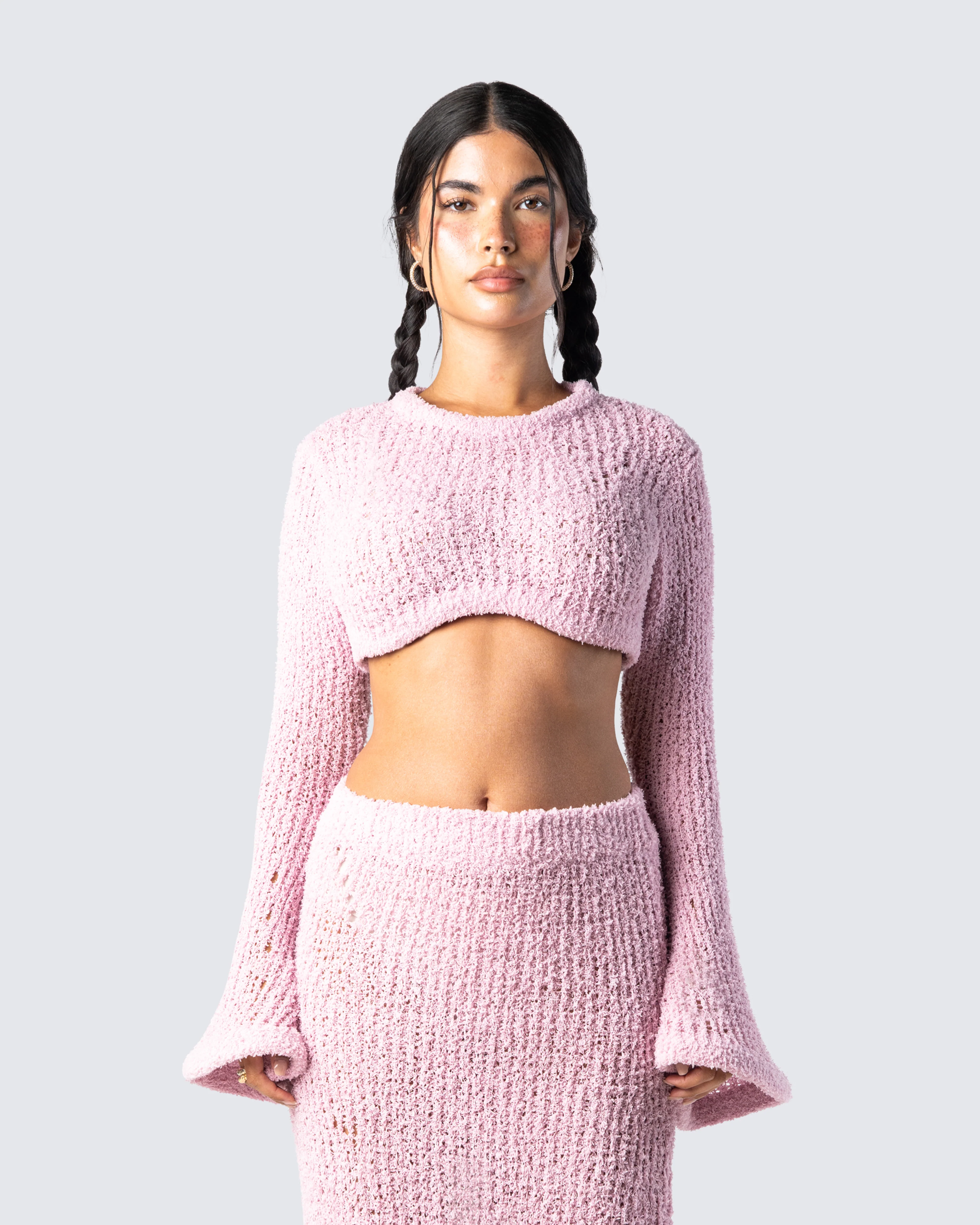 Senga Pink Cropped Sweater Top - Image 4