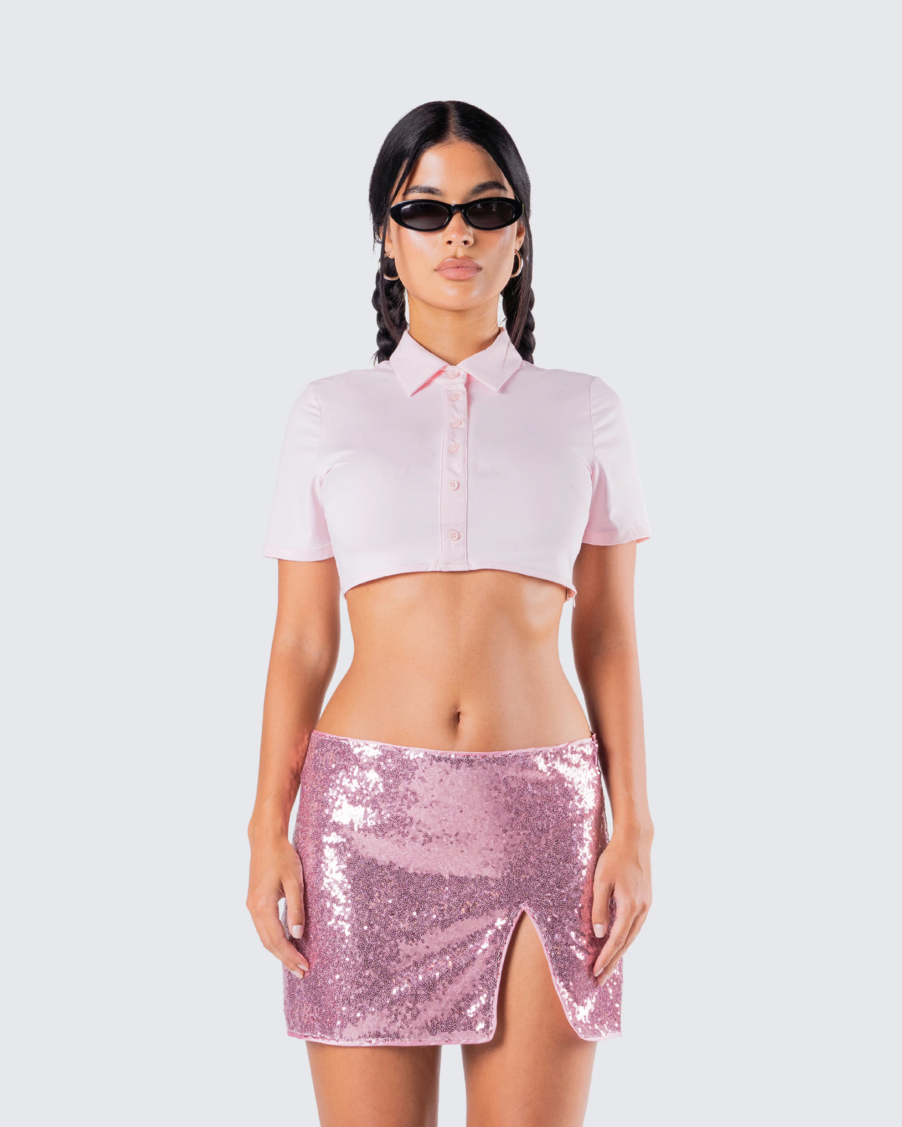 Seraphina Pink Collared Shirt - Image 4