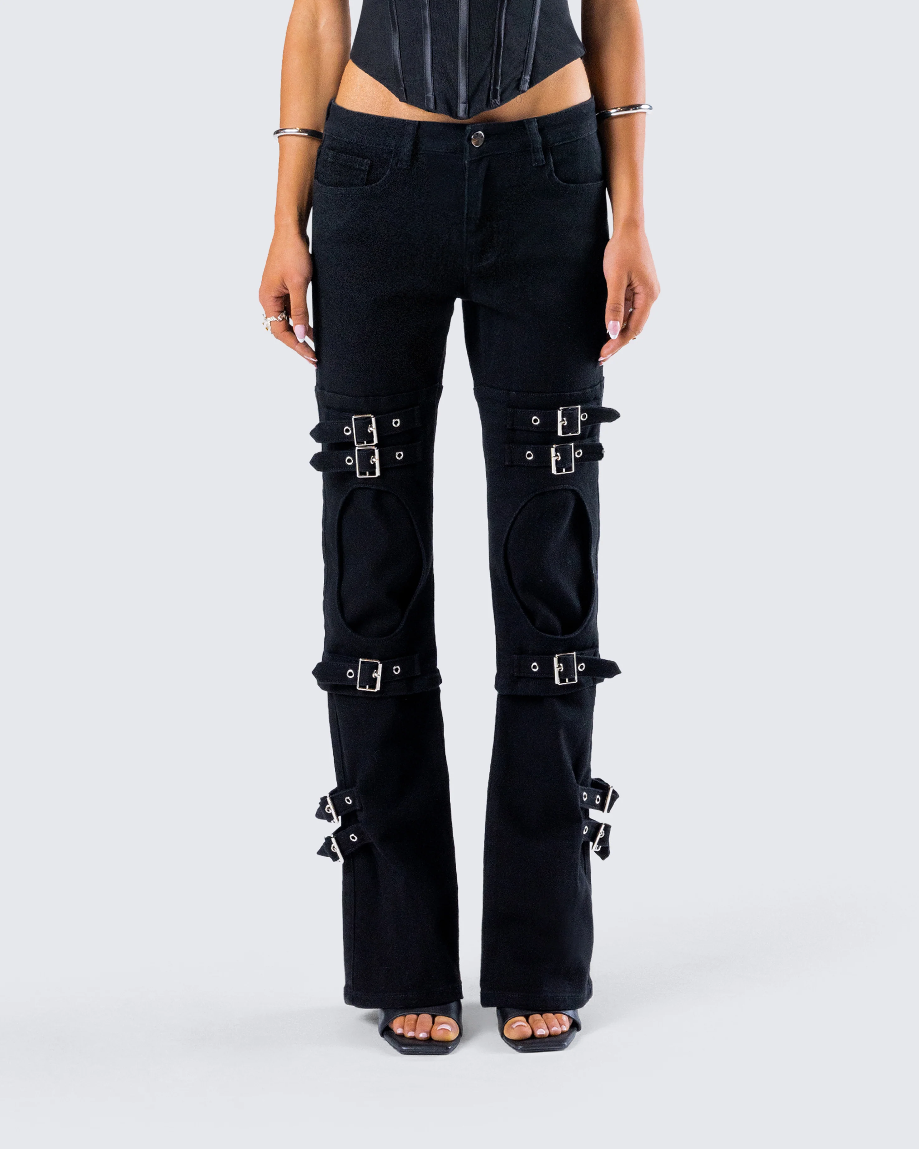 Serenity Black Denim Buckle Jean - Image 4