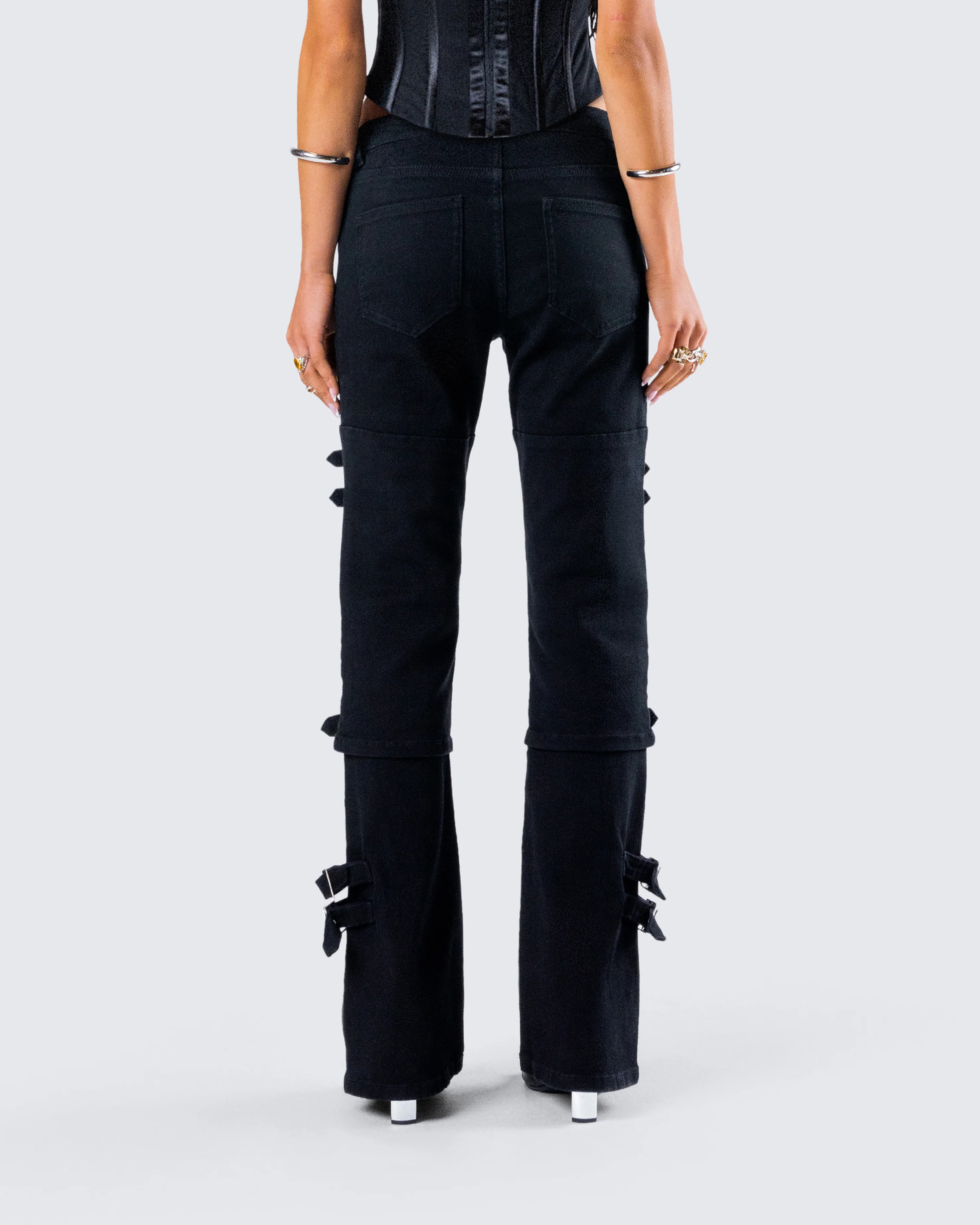 Serenity Black Denim Buckle Jean - Image 7