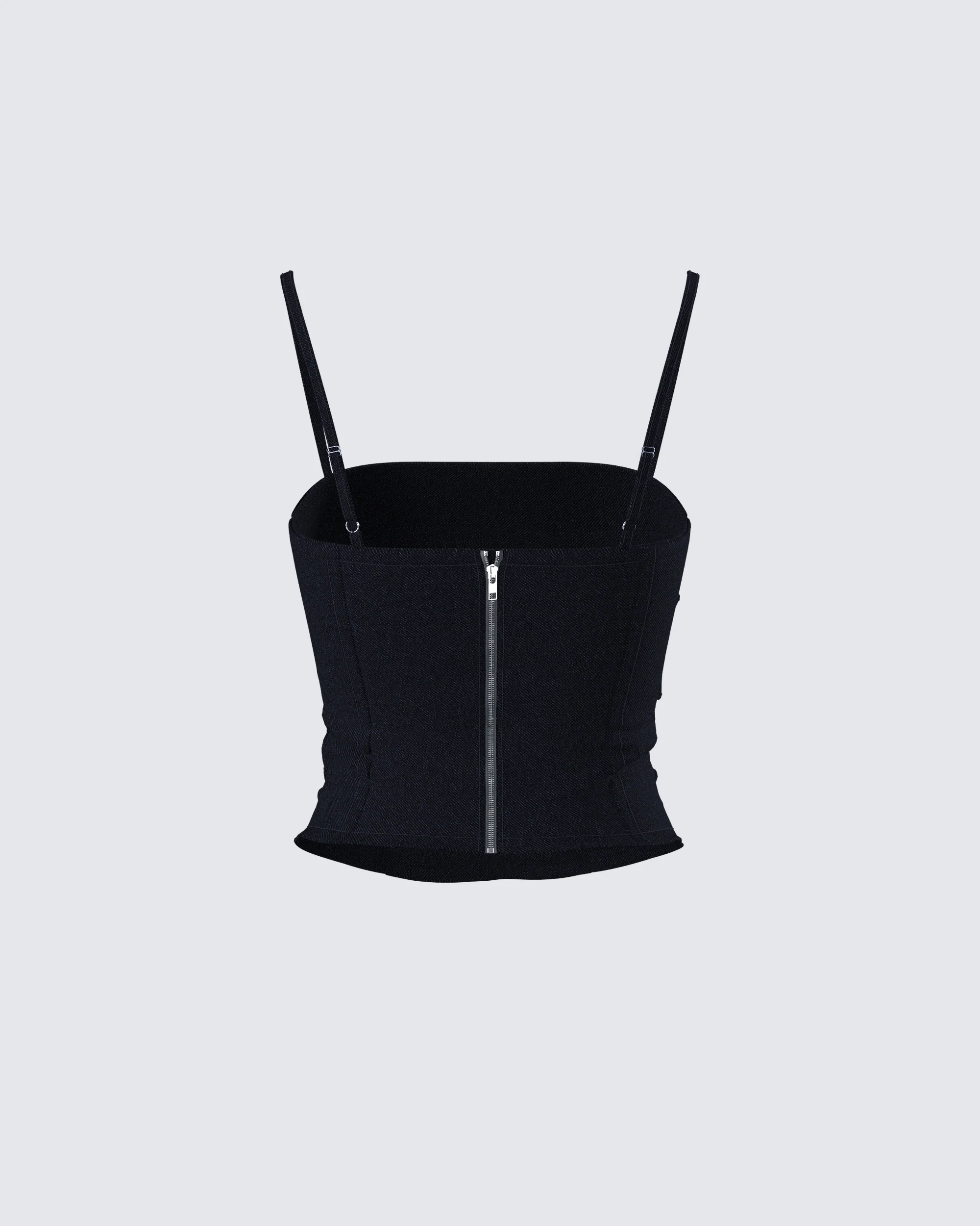 Serenity Black Denim Buckle Top - Image 3