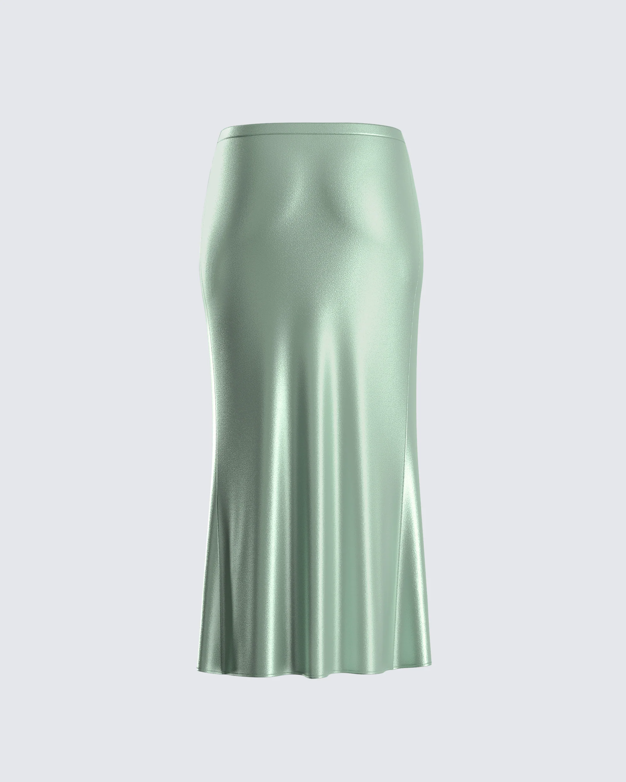 Shae Green Satin Midi Skirt - Image 3