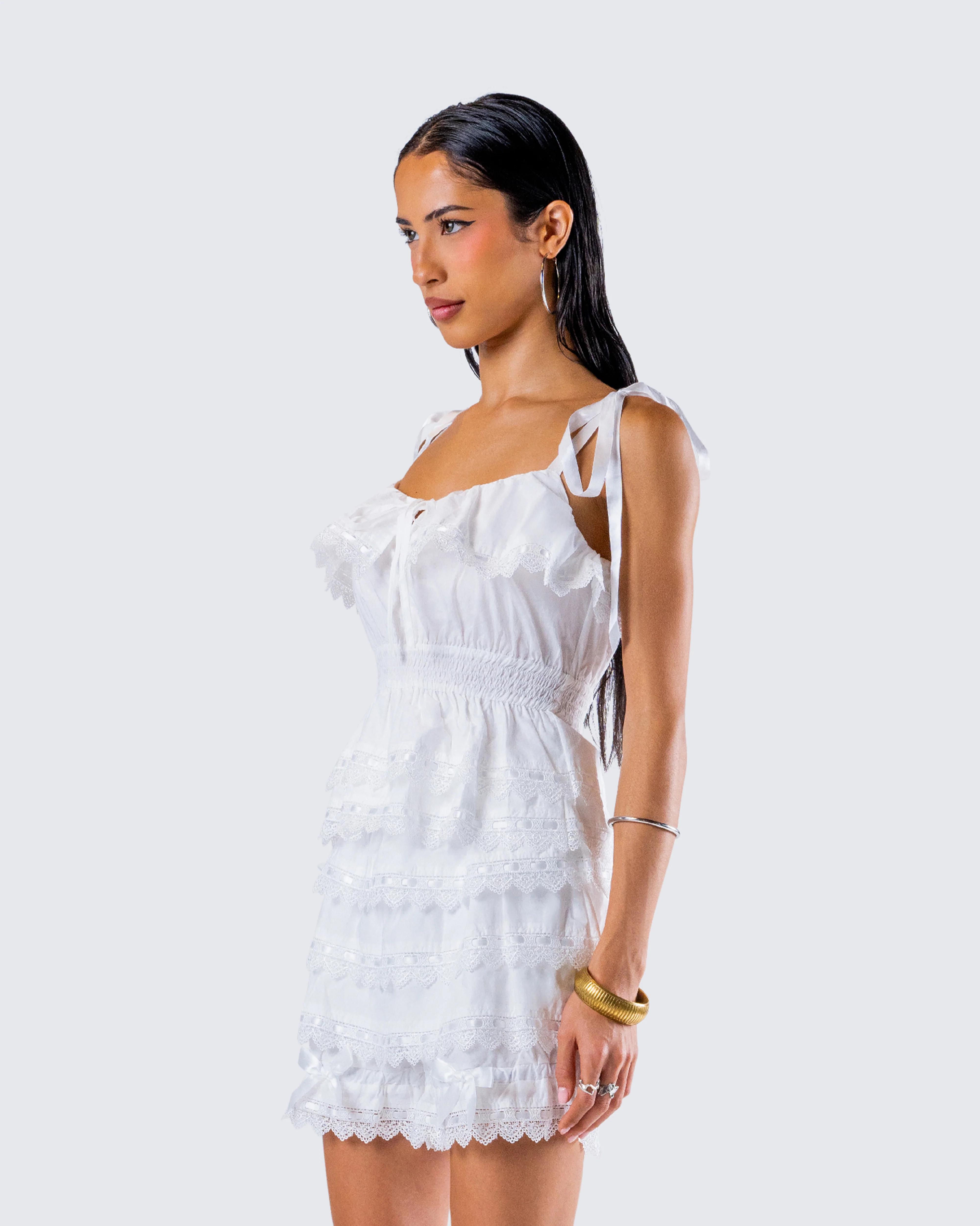 Shannyn White Ruffle Tie Top - Image 5