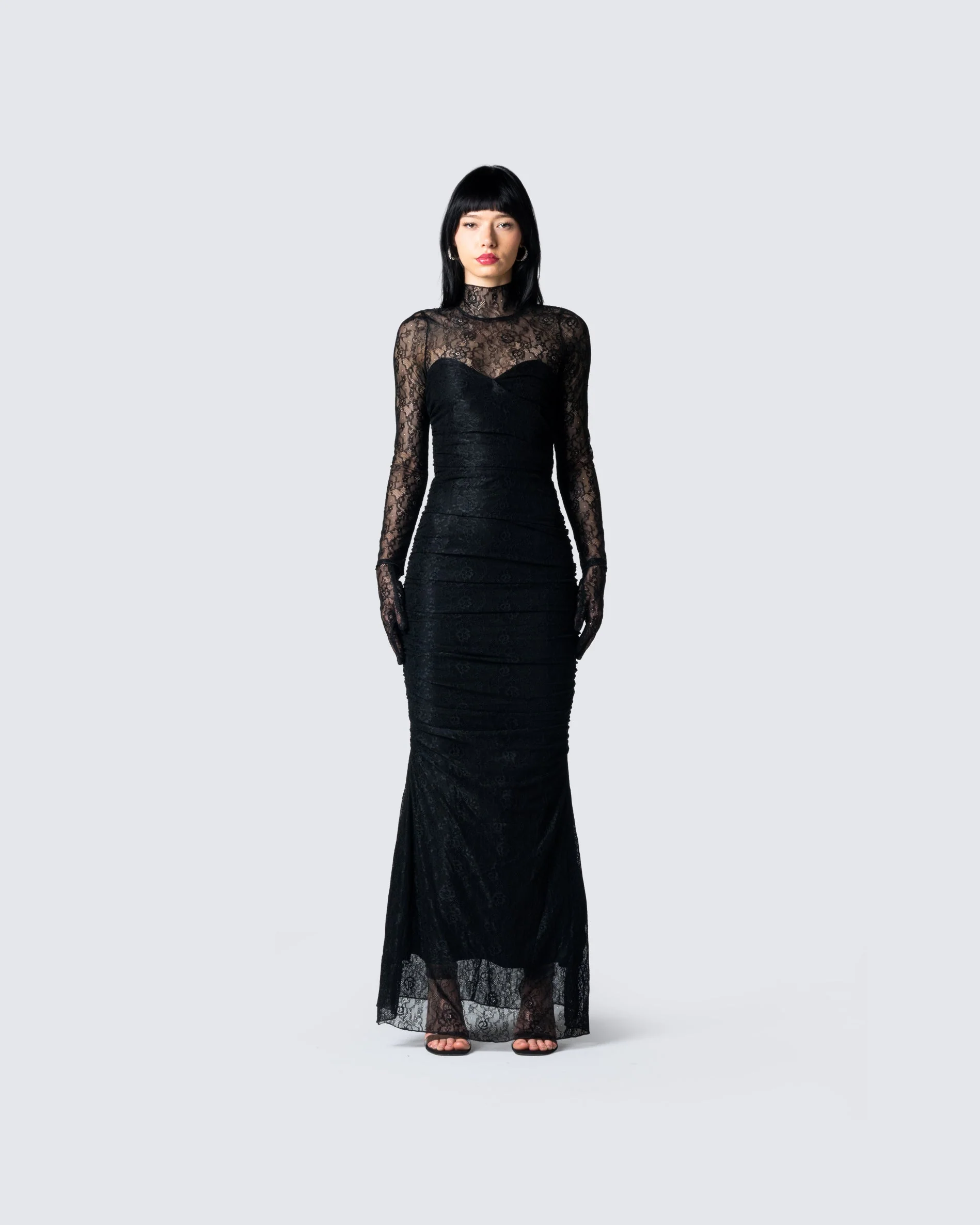 Shia Black Lace Gown - Image 4