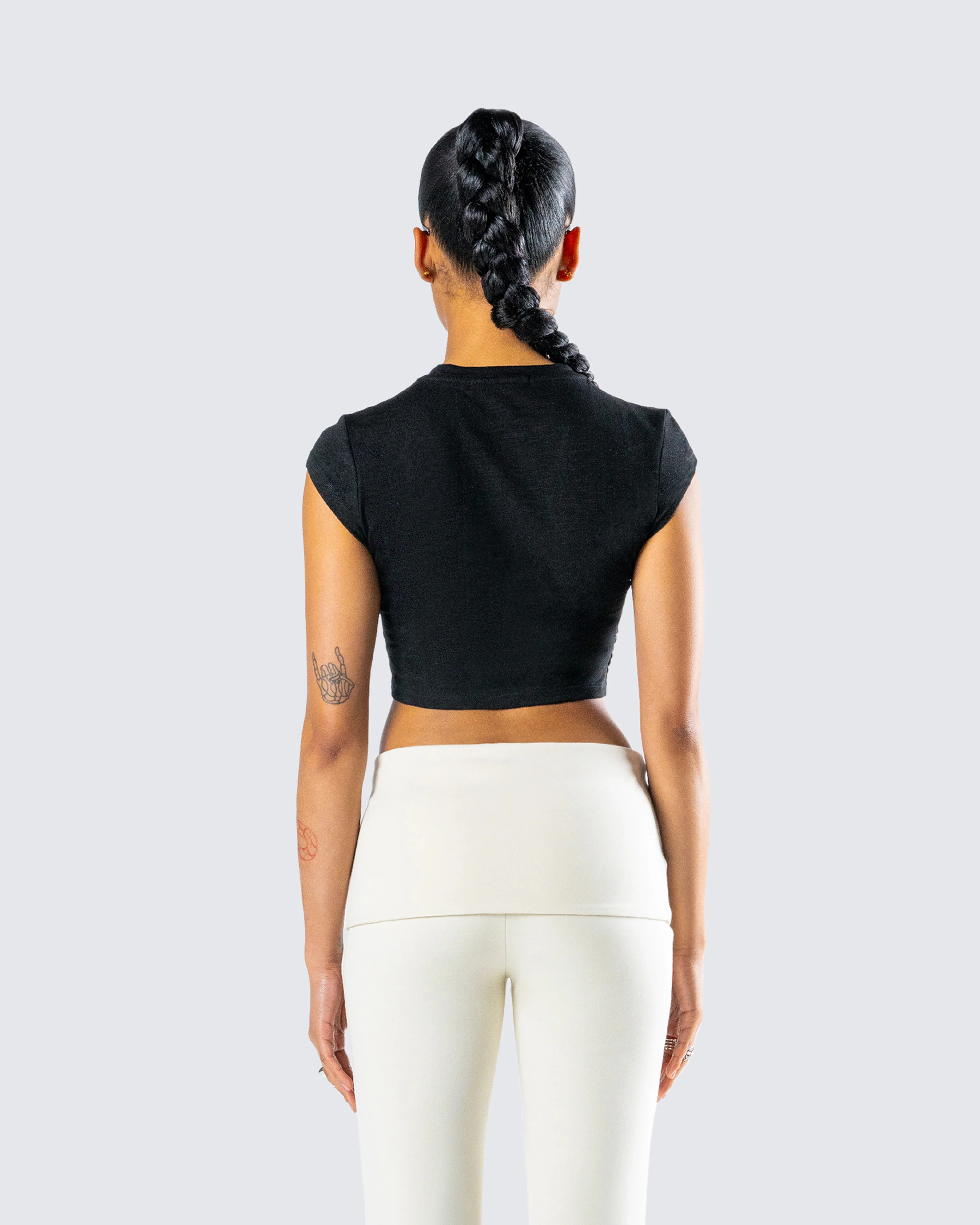 Shirin Black Pisces Rhinestone Top - Image 5