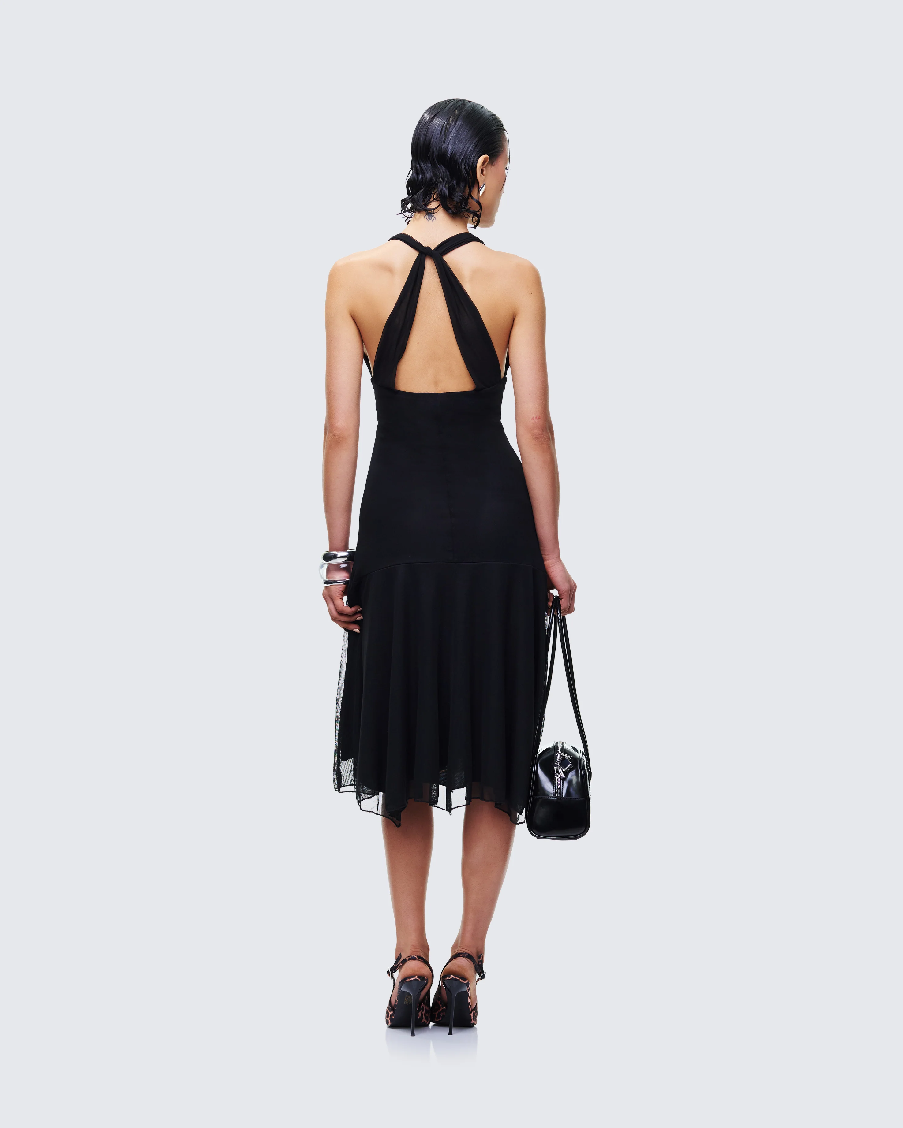 Siris Black Mesh Maxi Dress - Image 5