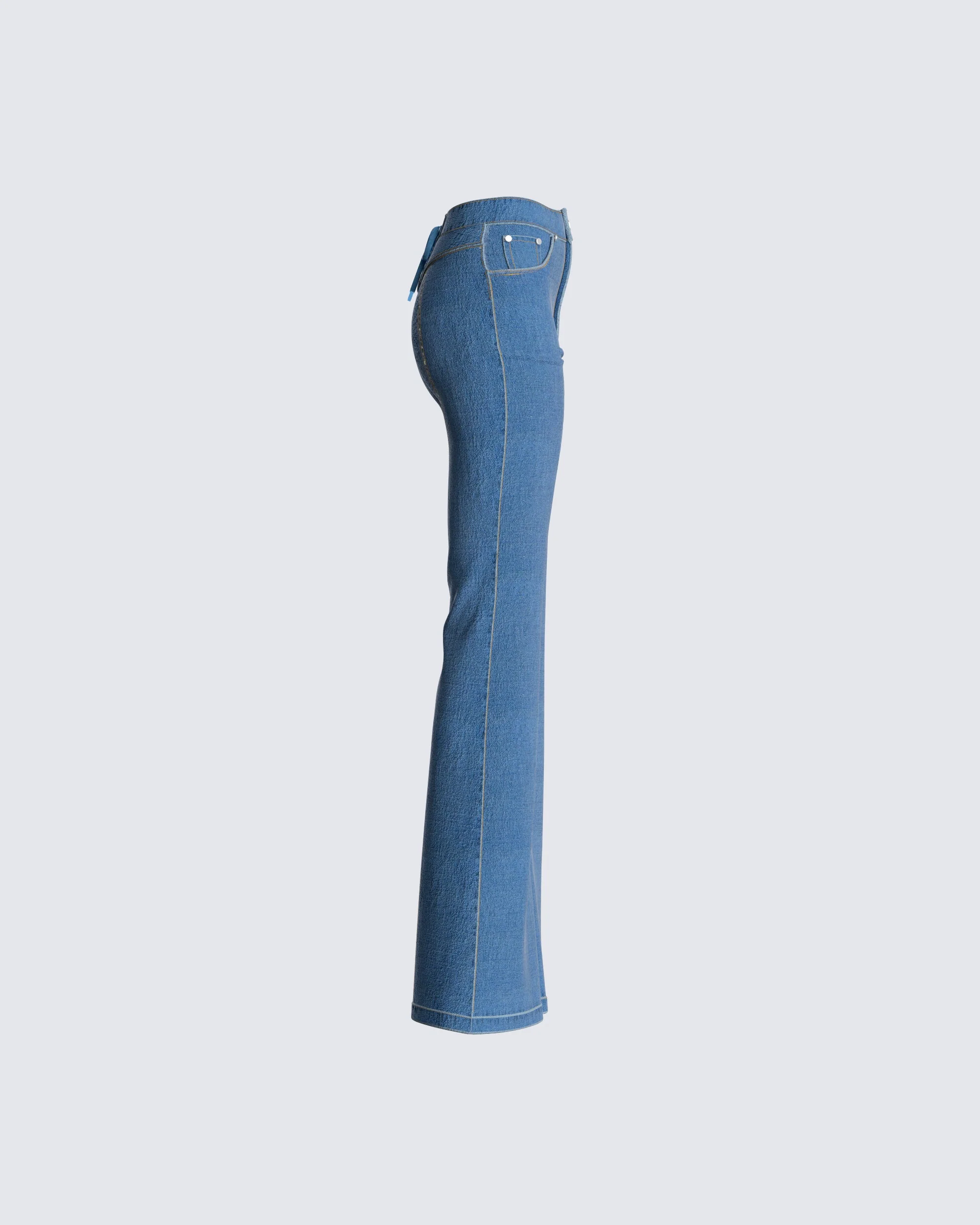 Skyler Flared Blue Jeans - Image 2