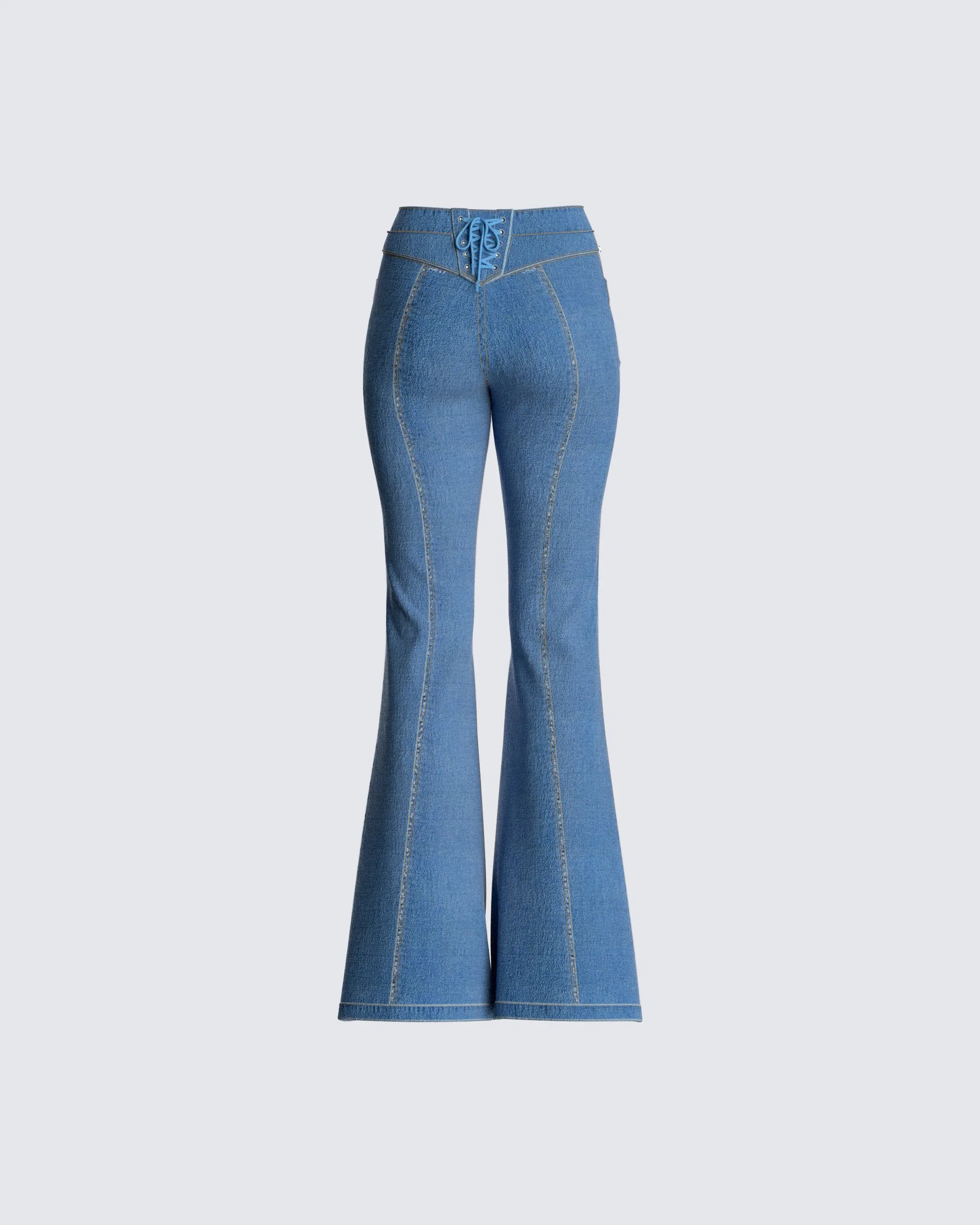 Skyler Flared Blue Jeans - Image 3