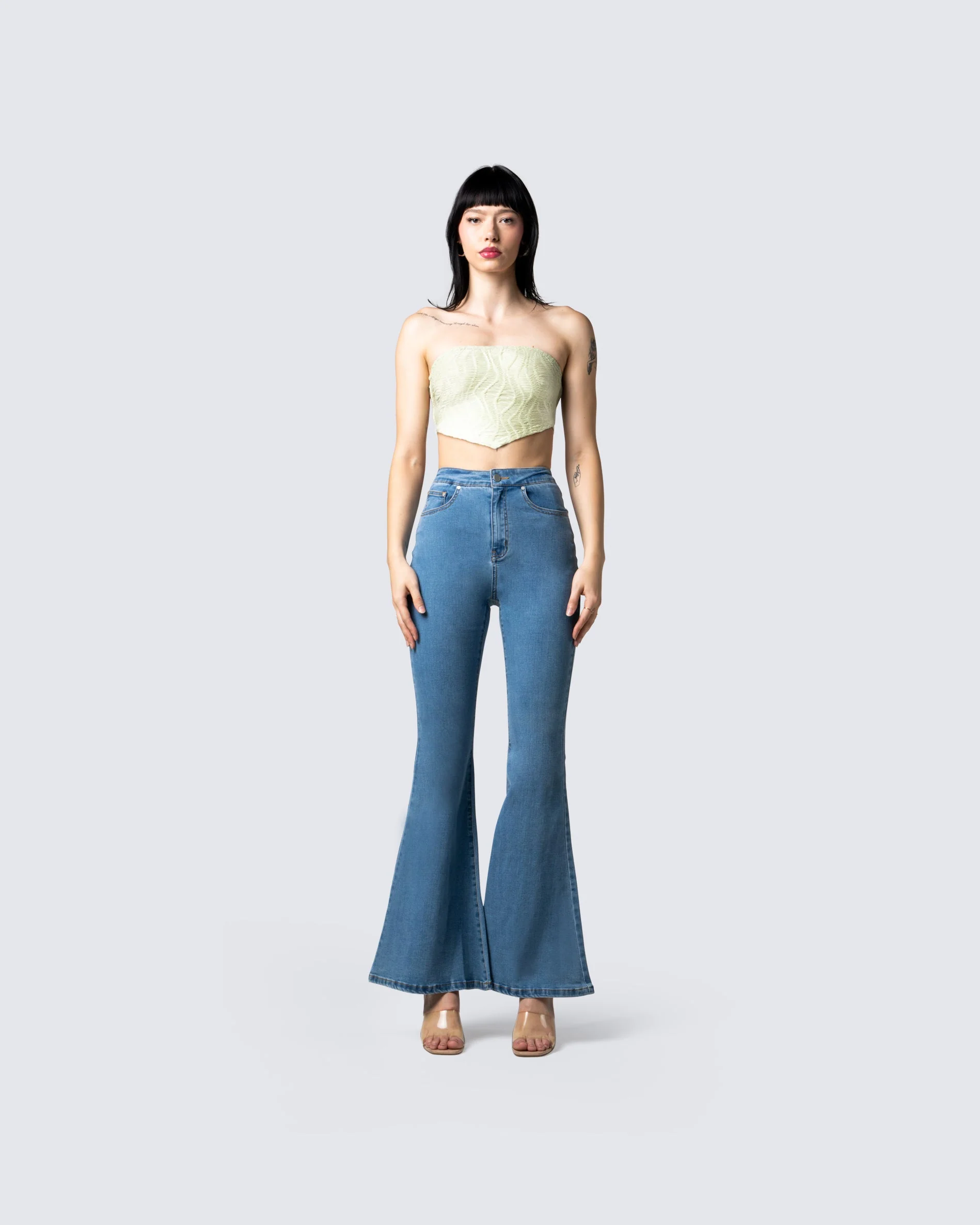 Skyler Flared Blue Jeans - Image 4