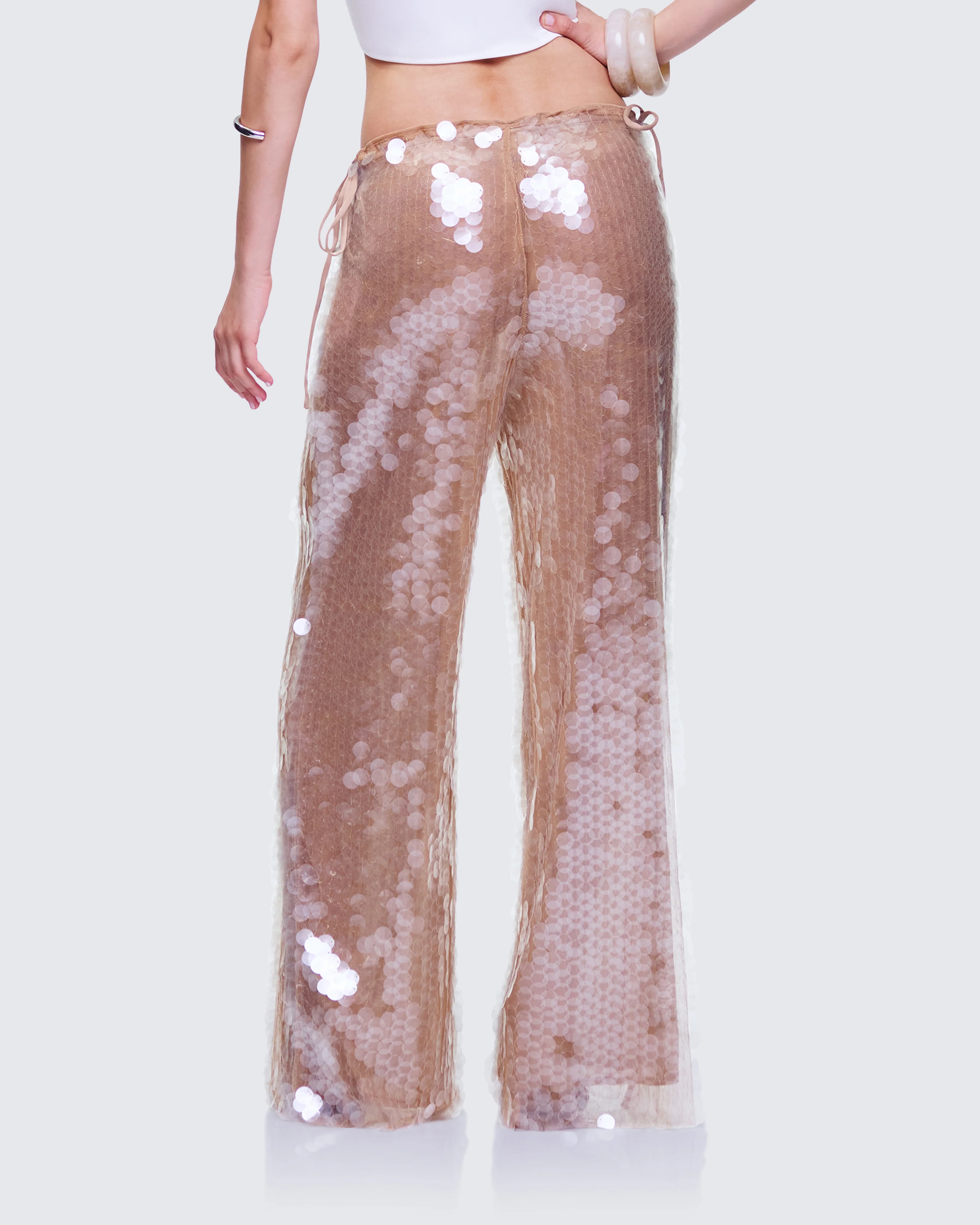 Speranza Clear Sequin Tie Pants - Image 4