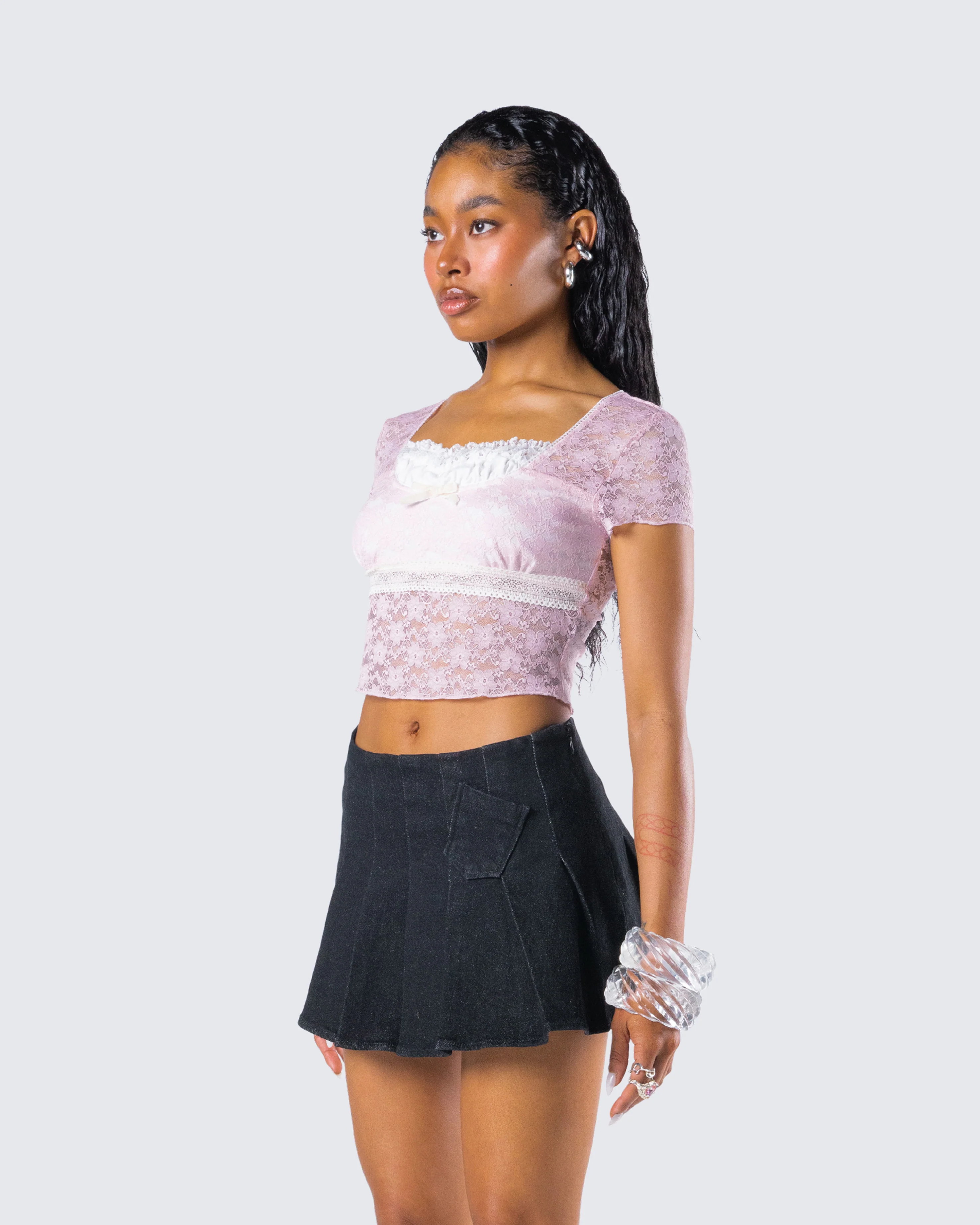 Stefanie Pink Lace Top - Image 5