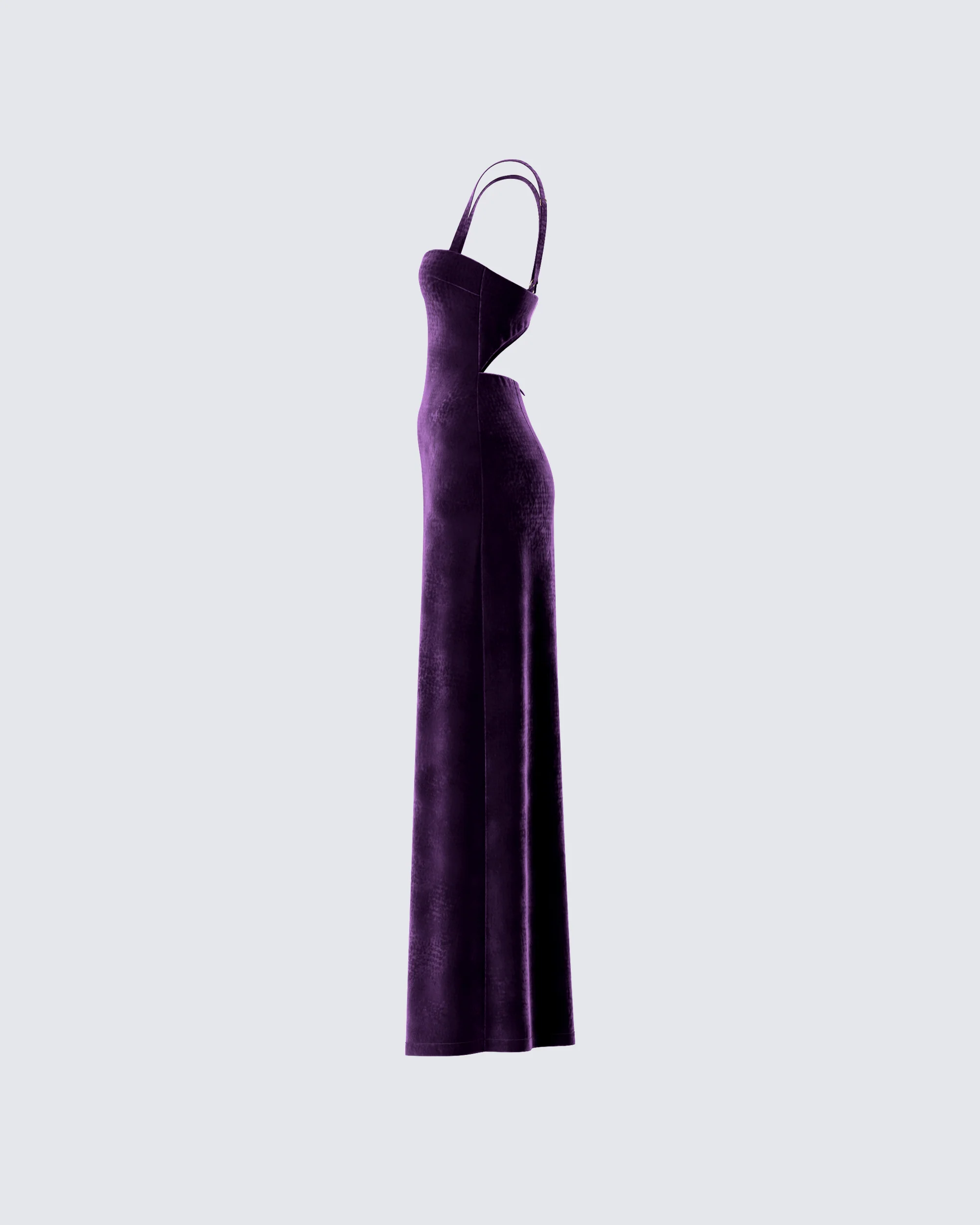 Stephanie Purple Velvet Maxi Dress - Image 2