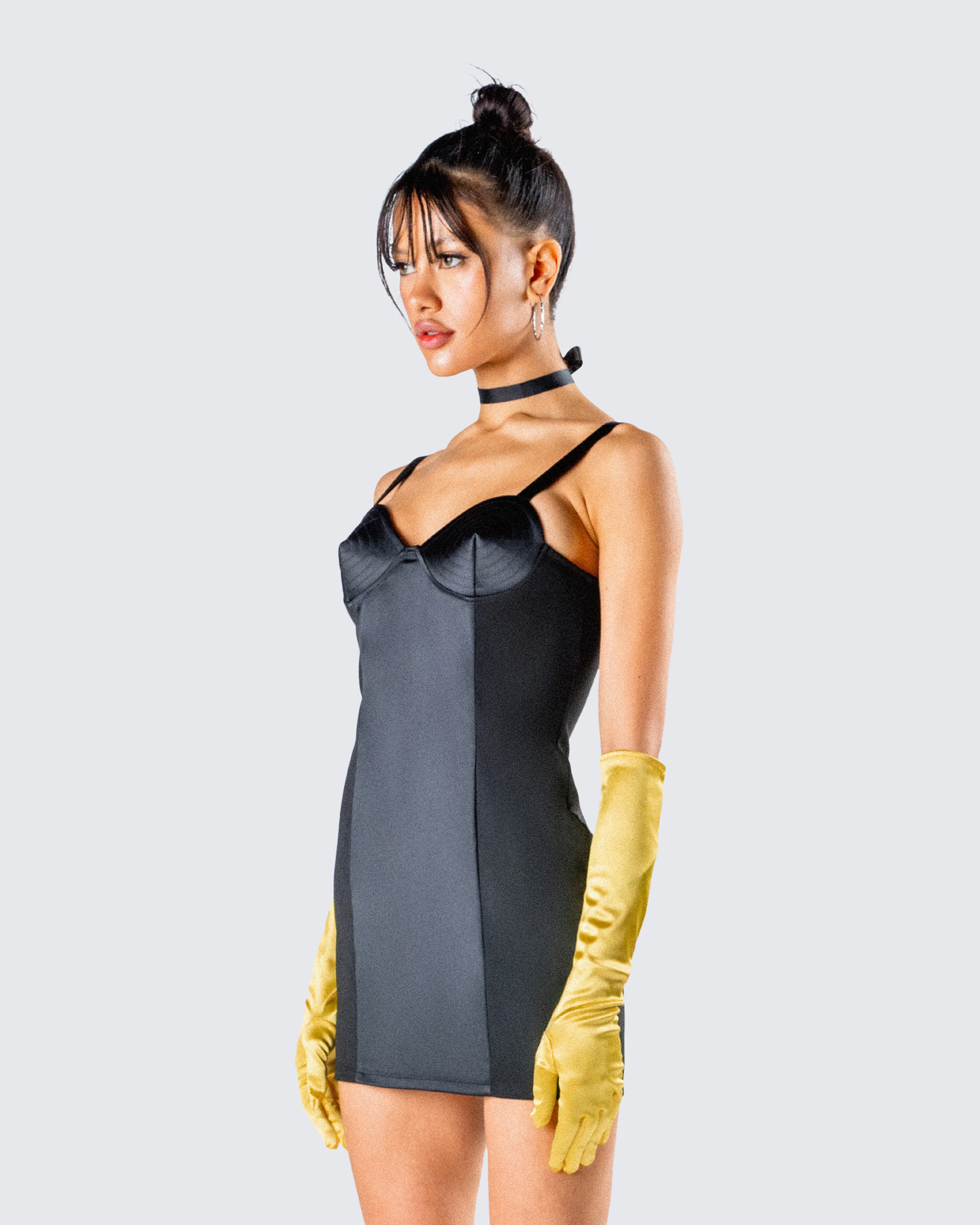 Surya Yellow Satin Gloves - Image 5
