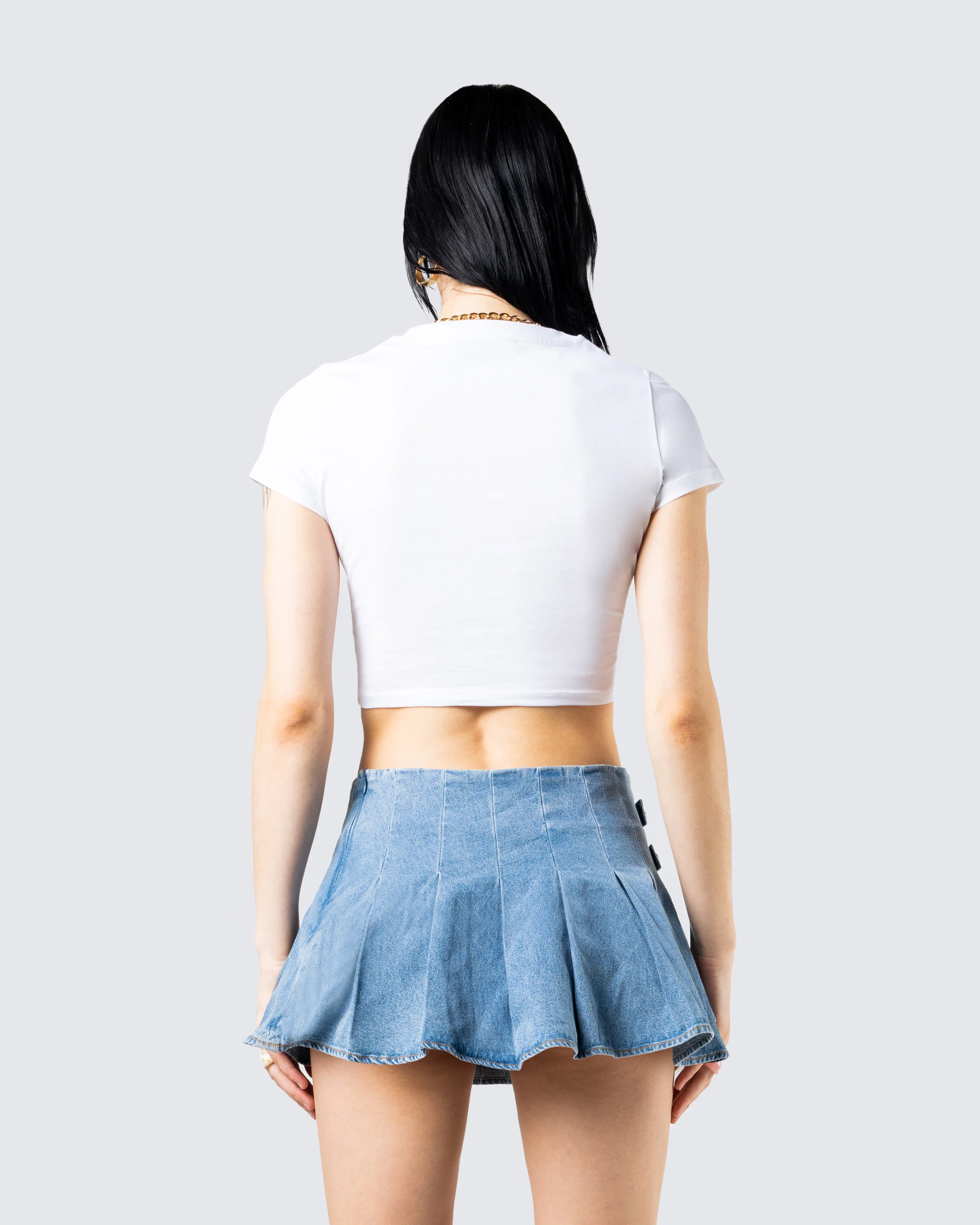 Suvi White Rhinestone Cropped Top - Image 6