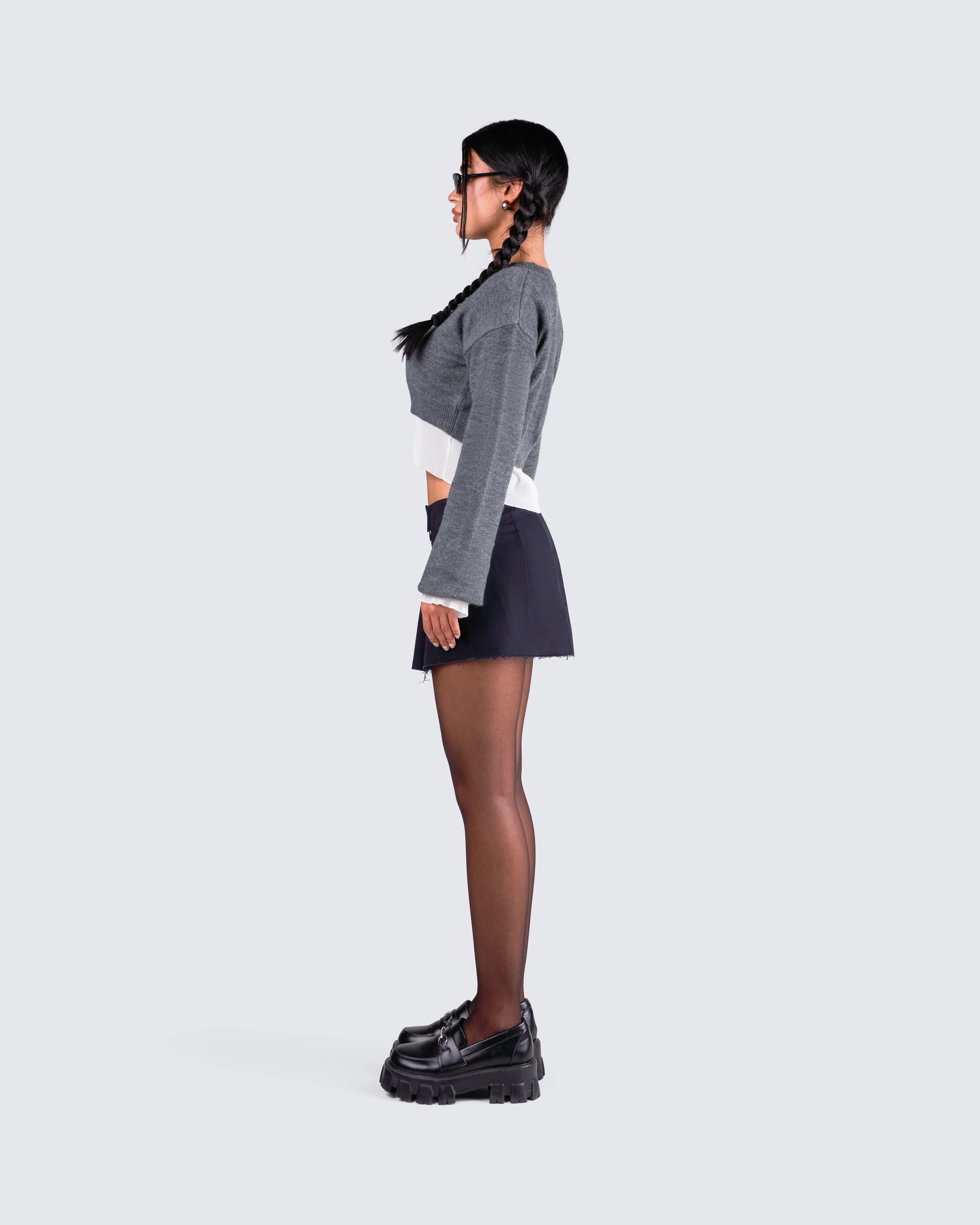 Svetlana Grey Sweater Cardigan - Image 6
