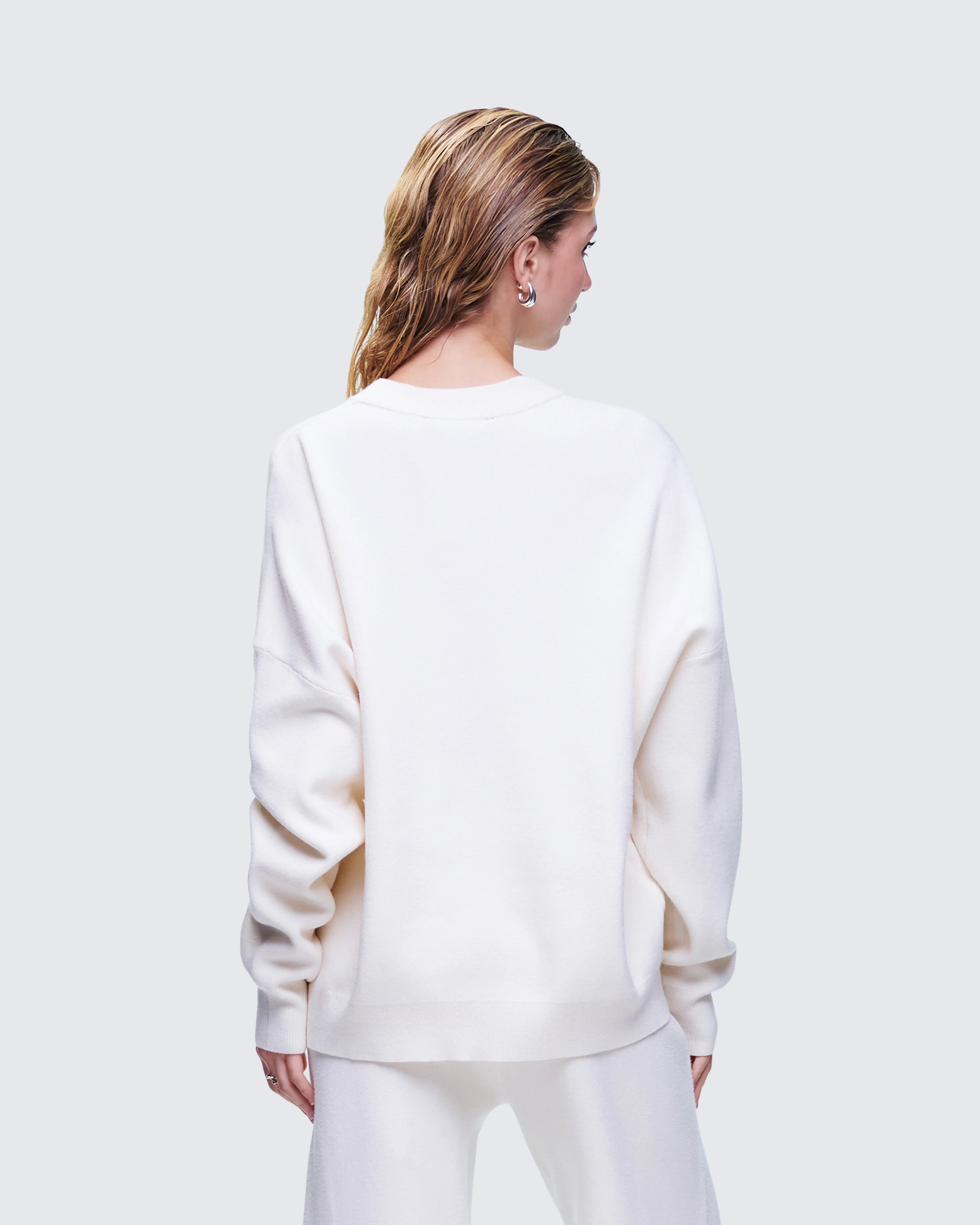 Sylvana Cream Knit Button Down Cardigan - Image 4